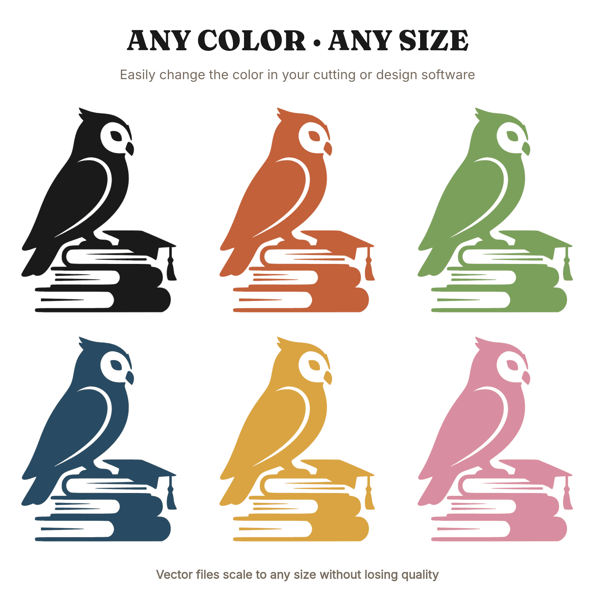 Wise Owl on Books SVG PNG Graduation Cut File Fluid Blob Abstract Design for Cricut, view 2