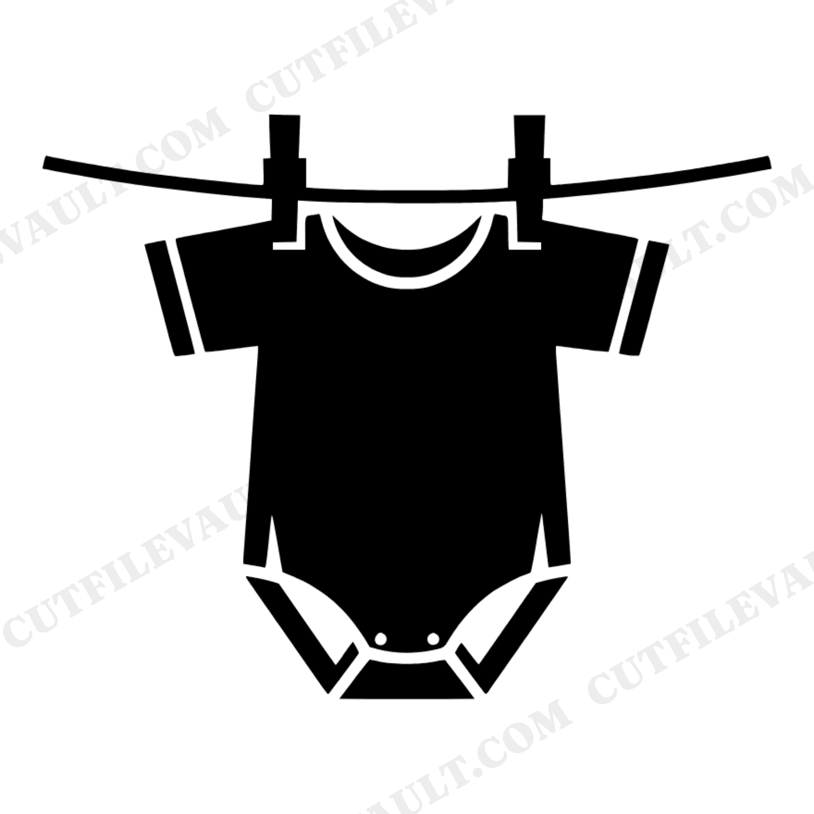 Art Deco Baby Onesie Clothesline SVG PNG, Halloween Nursery Decor Cut File for Cricut, view 1