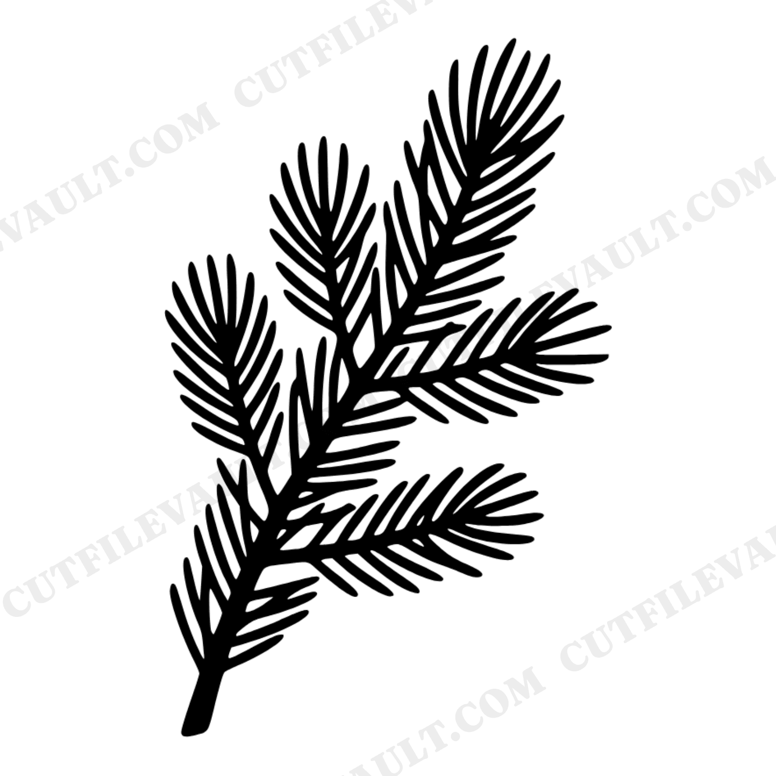 Pine Branch SVG Graduation Cut File, Scandinavian Line Art PNG, Evergreen Achievement Design, view 1
