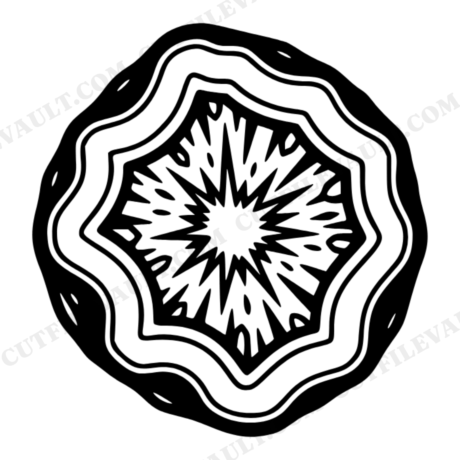 Celestial Geode Crystal Side Profile SVG PNG Cut File, Mystical Crystal Layered Design, view 1