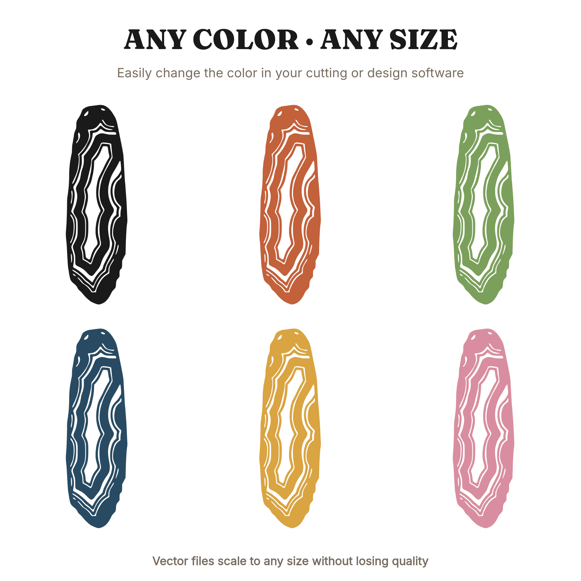 Geode Bookmark SVG, Vertical Agate Slice PNG, Crystal Layers Cut File, Boho Nature Silhouette, view 2