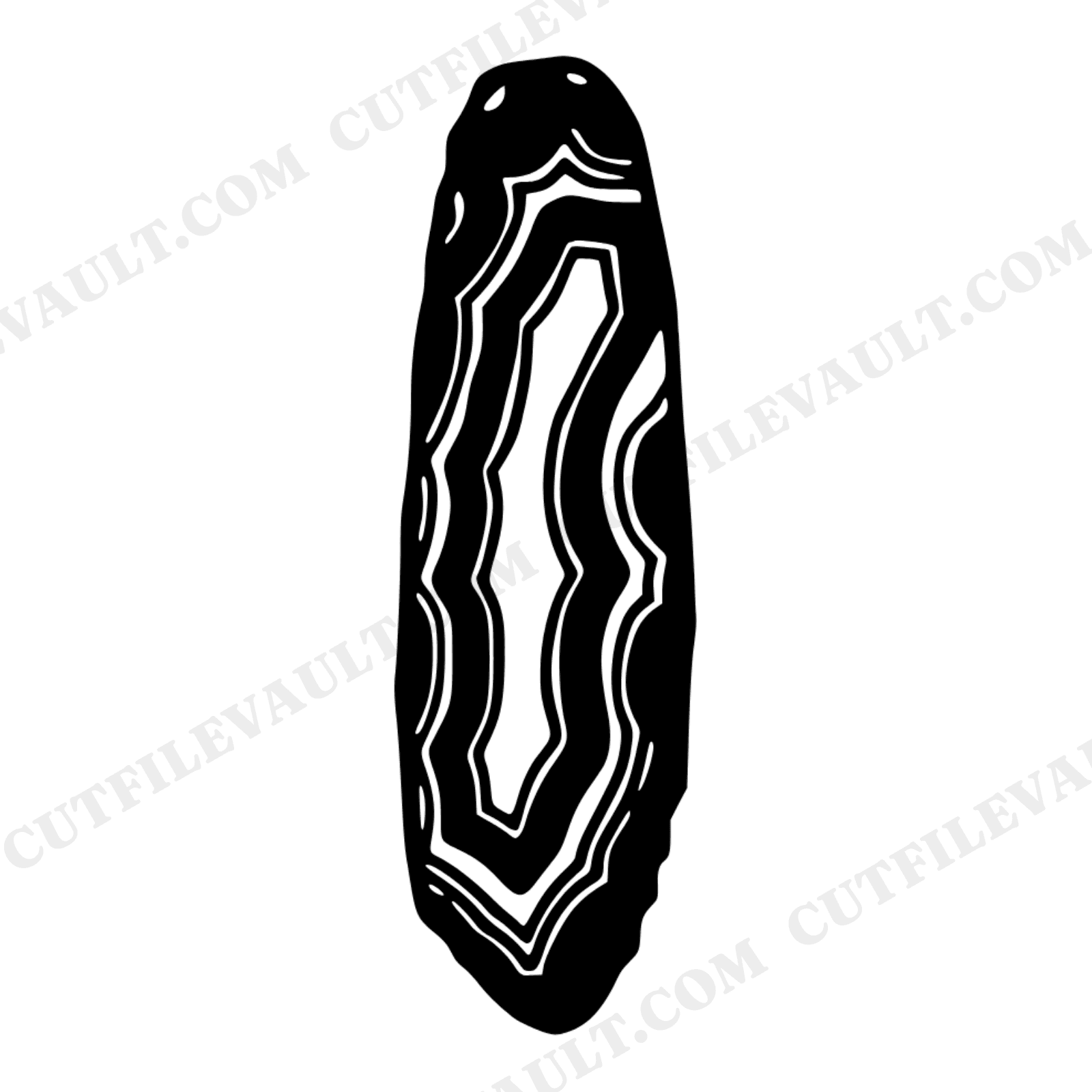 Geode Bookmark SVG, Vertical Agate Slice PNG, Crystal Layers Cut File, Boho Nature Silhouette, view 1