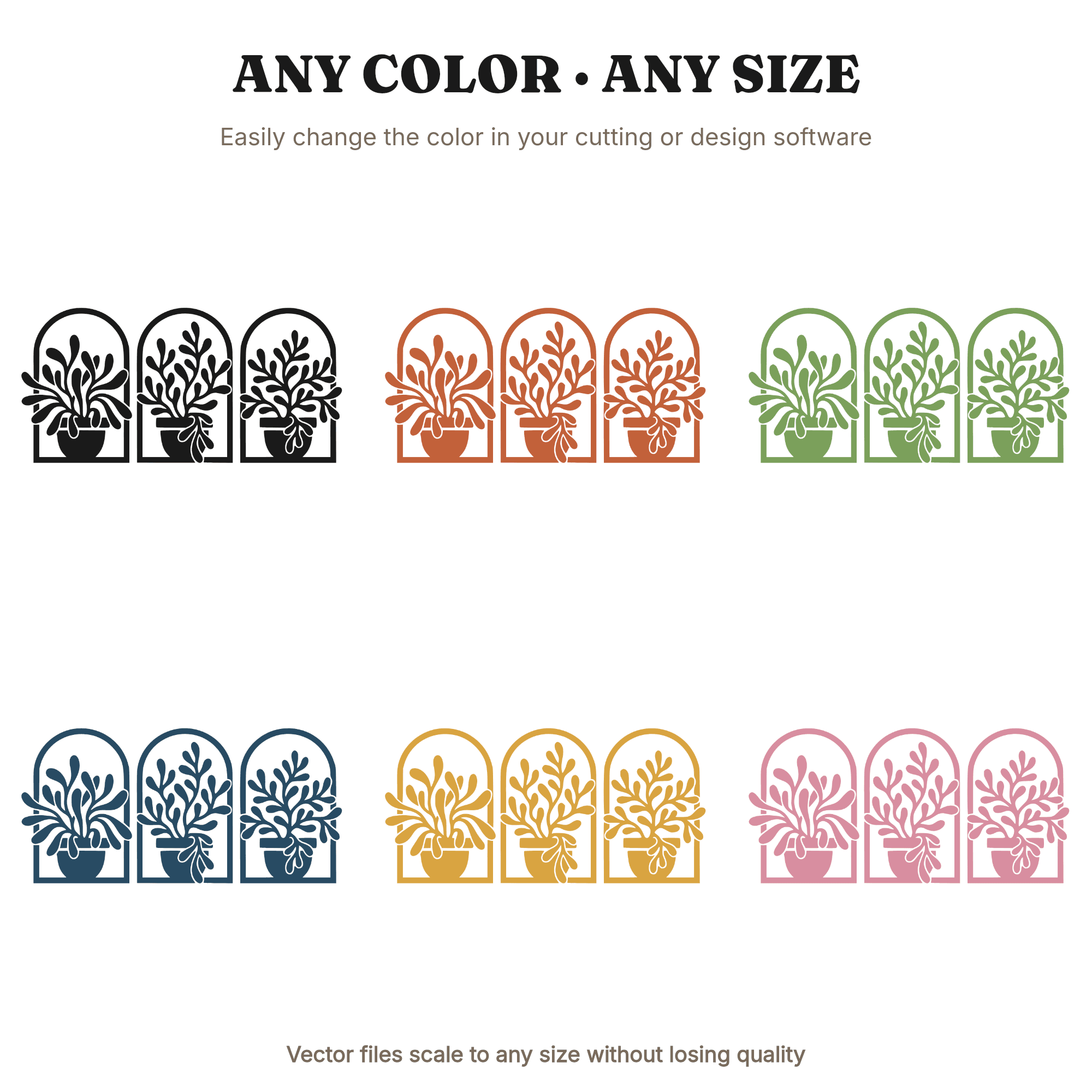 Groovy Succulents Graduation SVG PNG, Retro Arches Boho Grad Party Decor Cut File Design, view 2