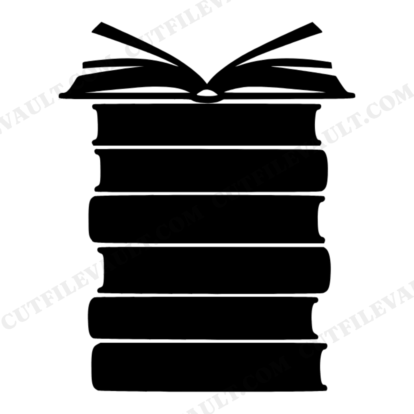 Graduation Book Stack SVG PNG, Open Book Silhouette, Mid Century Minimalist Scandinavian Design, view 1
