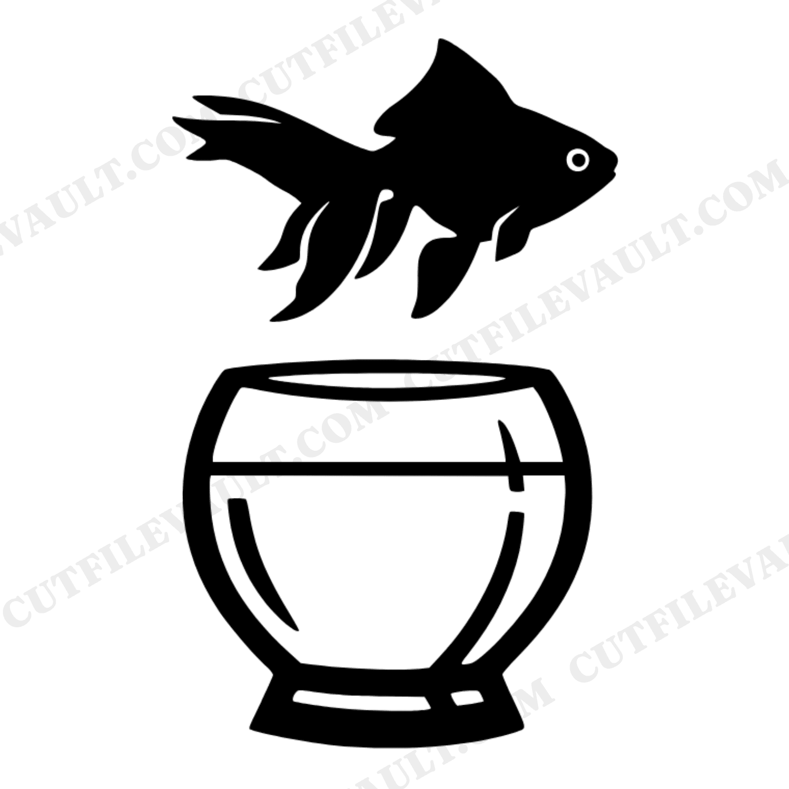 Goldfish Leap SVG PNG Graduation Freedom Silhouette Cut File Bold Modern Design, view 1