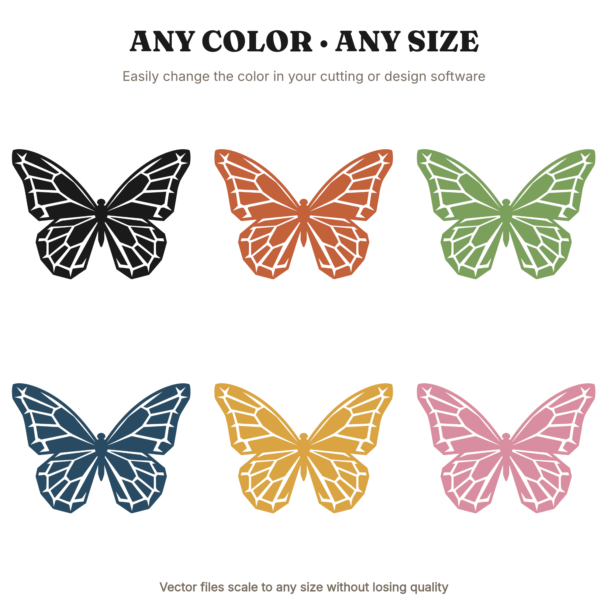Gemstone Butterfly SVG PNG Papercut Folk Art Design, Crystal Wings Symmetrical Cut File, view 2