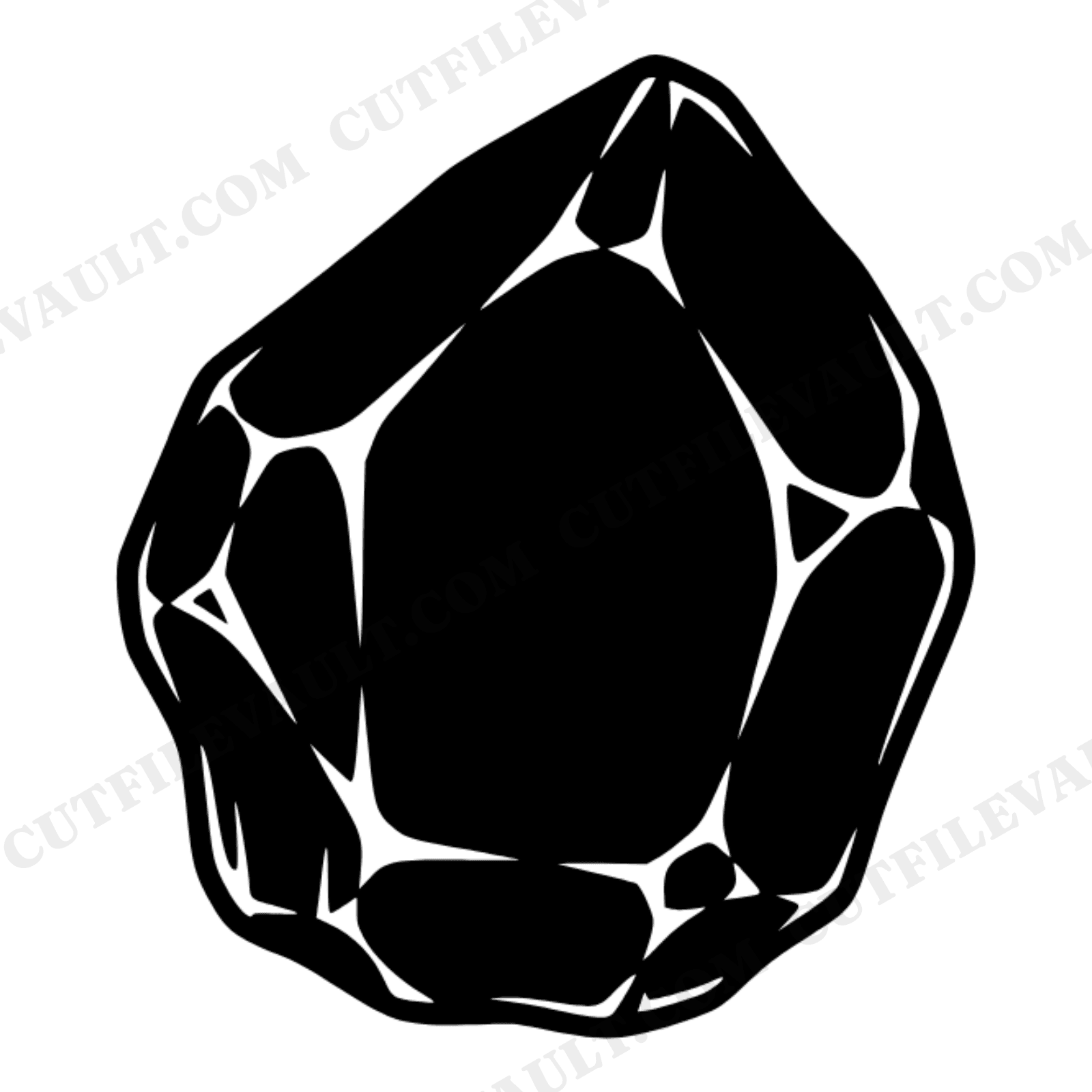 Raw Crystal Gemstone SVG PNG Side Profile Silhouette Cut File Cottagecore Nature Mineral Design, view 1