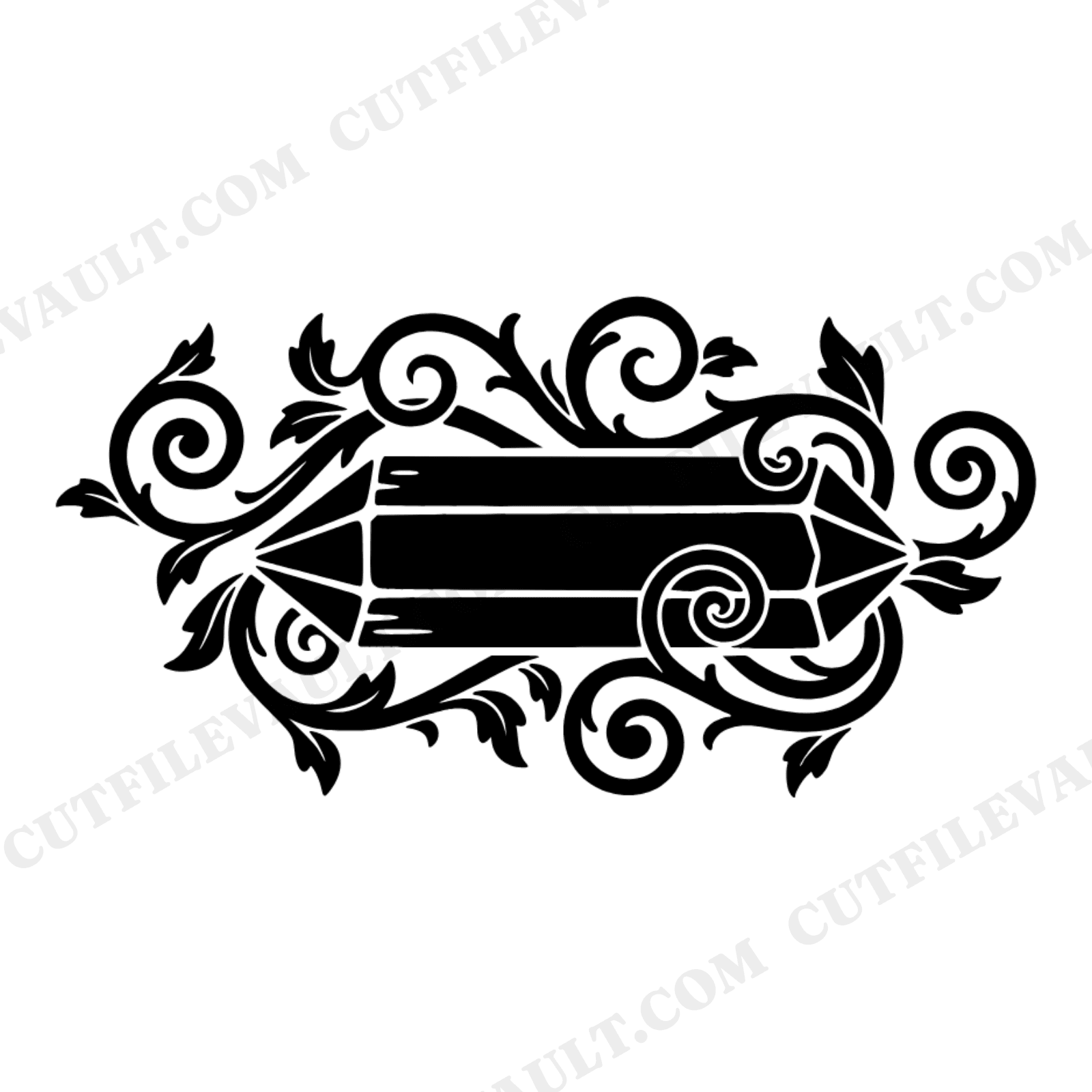 Art Nouveau Crystal Point SVG, Quartz Vine Botanical Cut File, Mystical Nature PNG Design, view 1