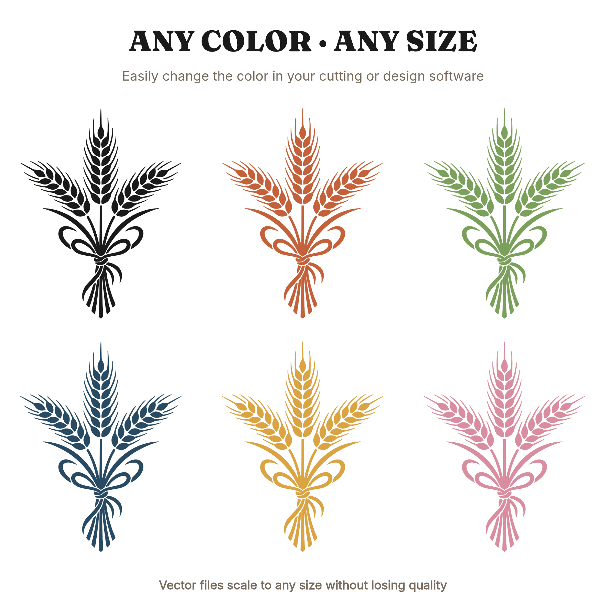 Harvest Wheat Bundle SVG PNG Art Nouveau Thanksgiving Decor Cut File for Cricut Vinyl, view 2