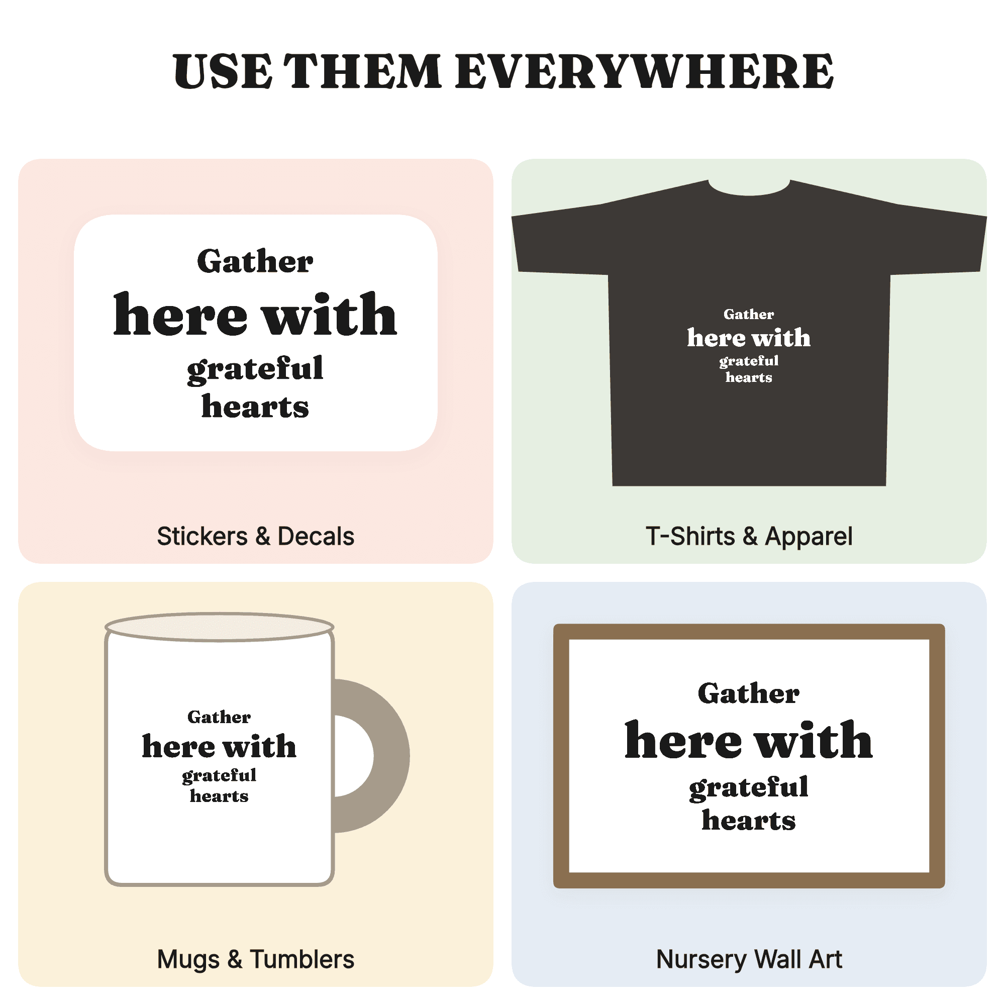 Gather Here Thanksgiving SVG PNG, Farmhouse Fall Table Sign Cut File with Acorn Accent, view 3