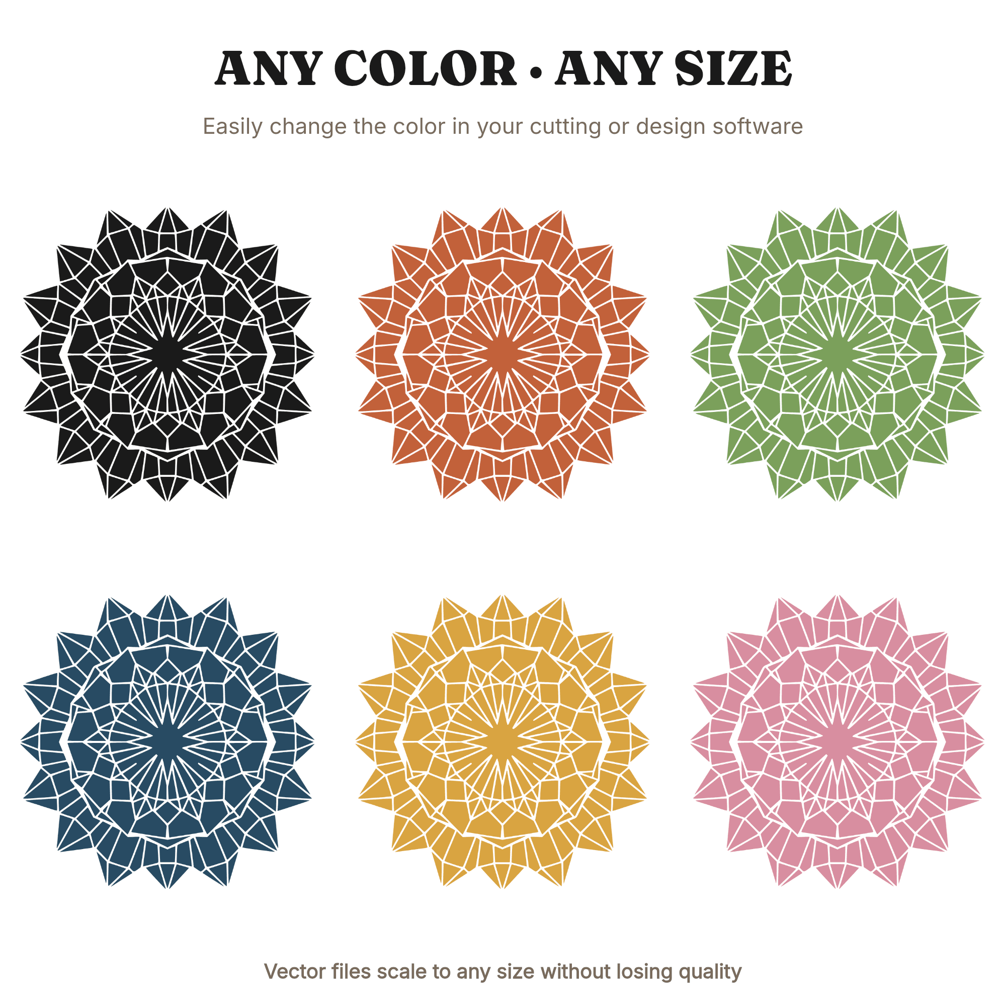 Amethyst Crystal Cluster SVG PNG, Geometric Mandala Top View, Herbarium Botanical Cut File, view 2