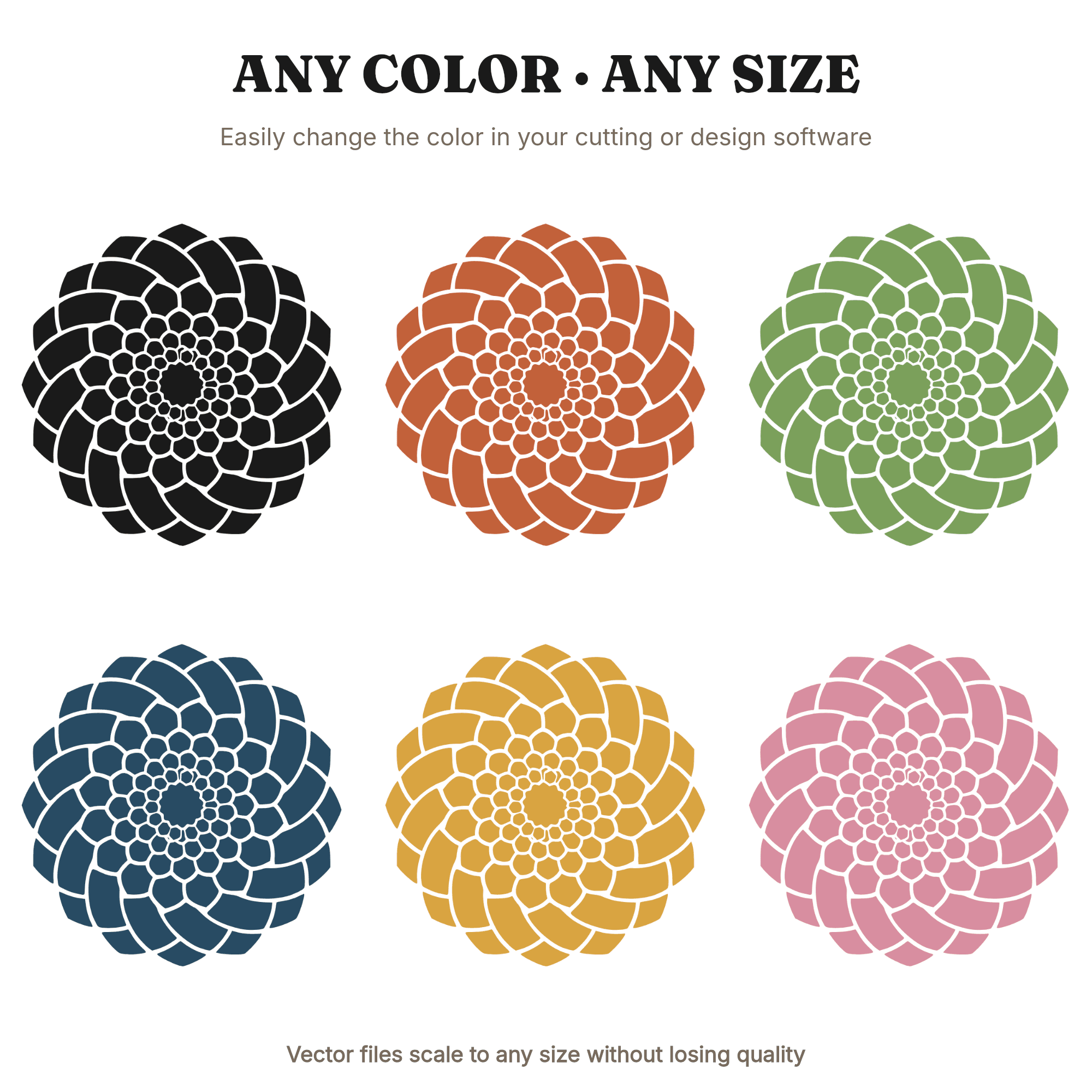 Pine Cone Mandala SVG PNG, Thanksgiving Spiral Top View, Farmhouse Botanical Line Art Cut File, view 2