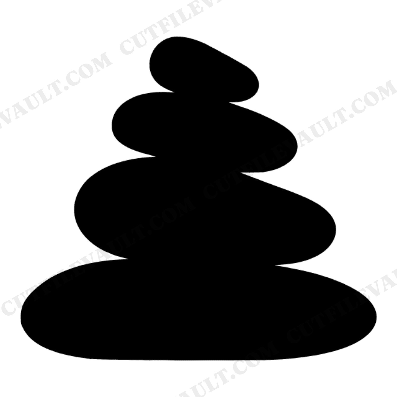 Rose Quartz Cairn SVG PNG, Stacked Stones Balance Cut File, Minimalist Crystal Rocks Silhouette, view 1
