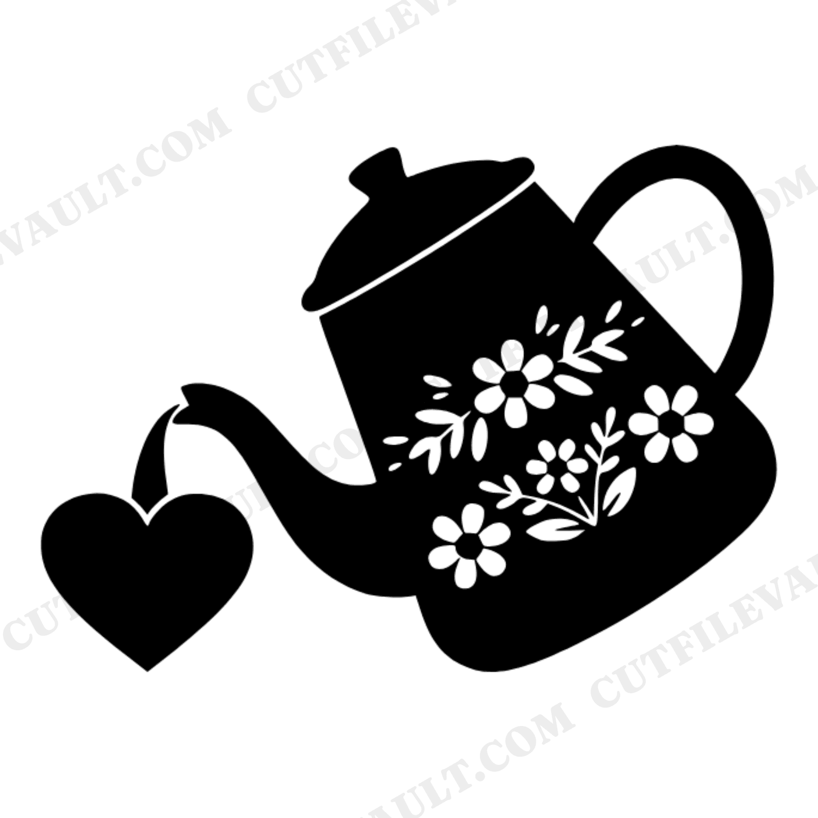 Vintage Coffee Pot Heart Pour SVG PNG, Mother's Day Coffee Lover Gift Cut File for Mugs, view 1