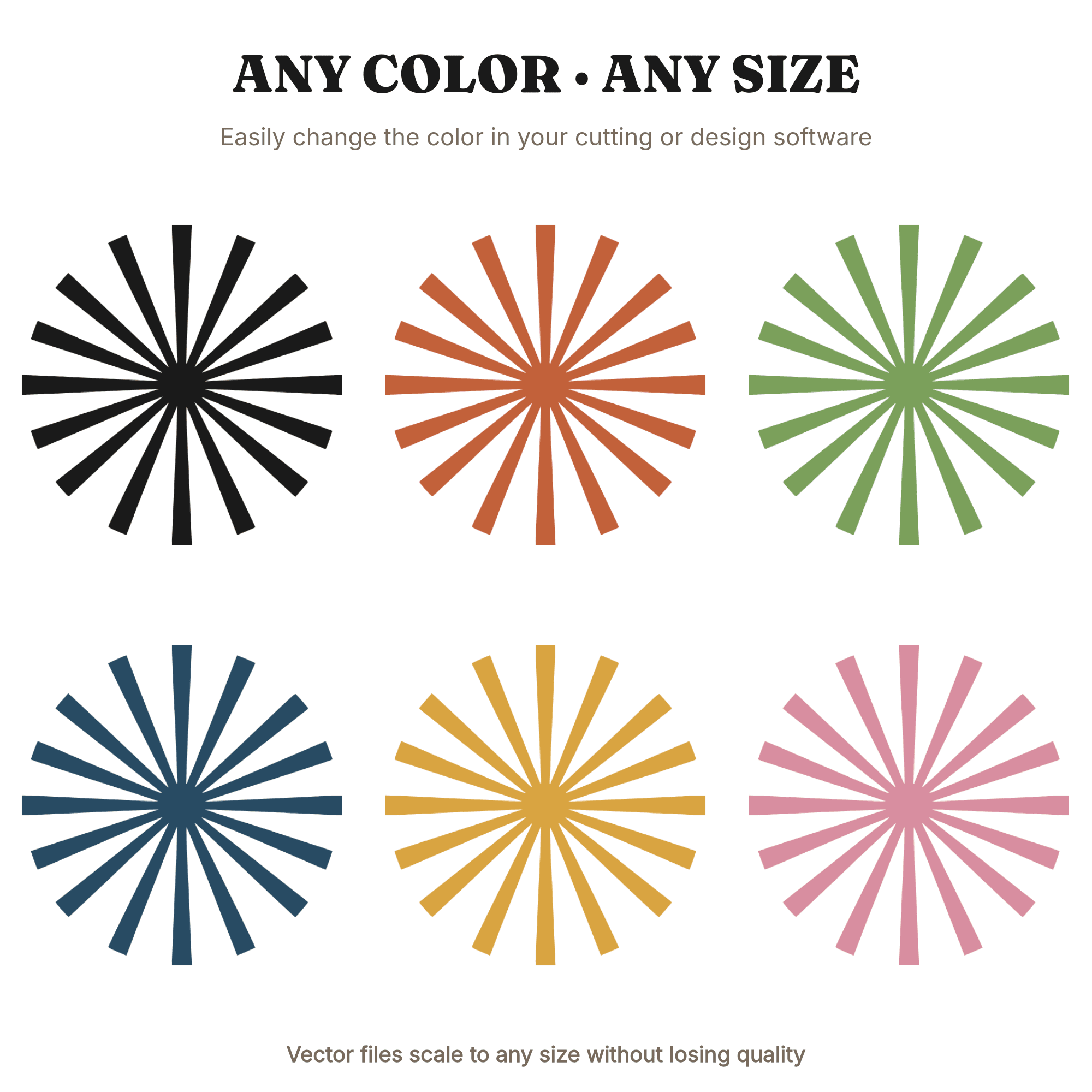 Atomic Starburst Firework SVG PNG New Year's Eve Explosion Mid Century Retro Party Decor Cut File, view 2