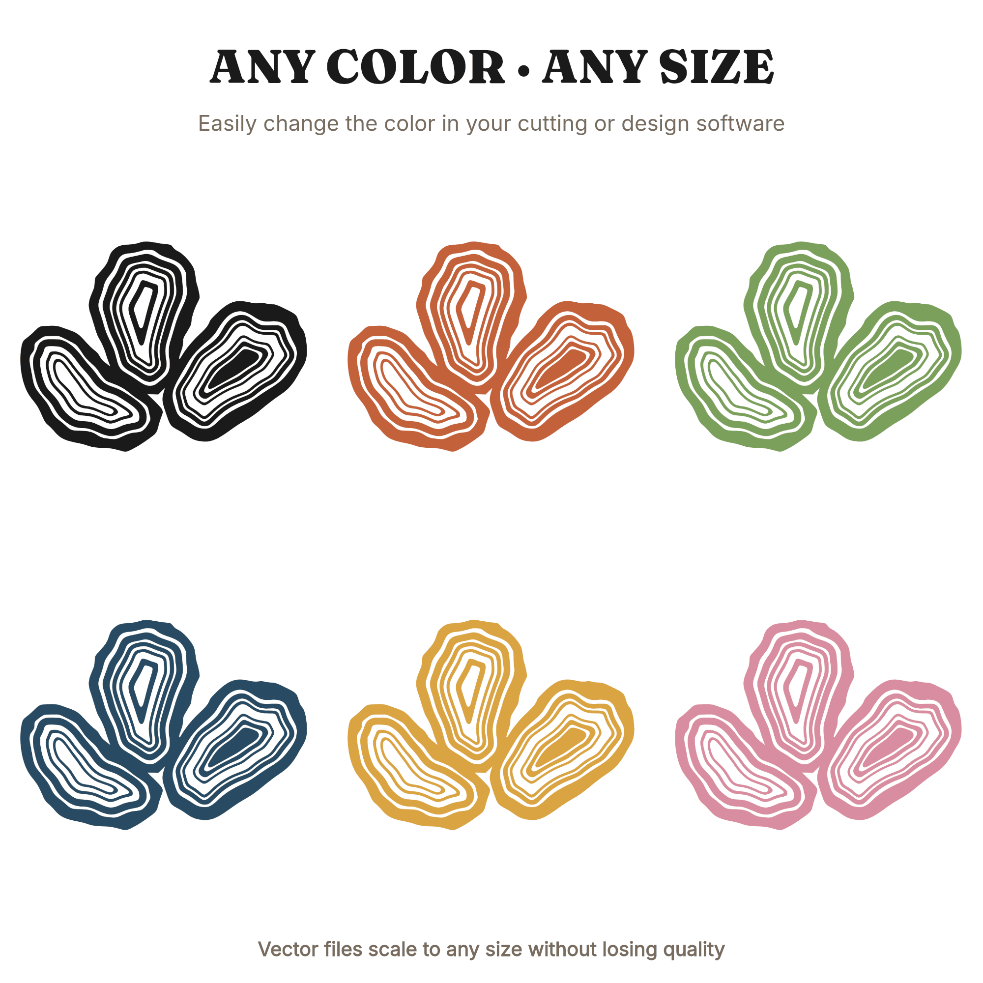 Retro Geode Fan Corner Border SVG PNG, 70s Wave Thanksgiving Table Linen Cut File for Cricut, view 2