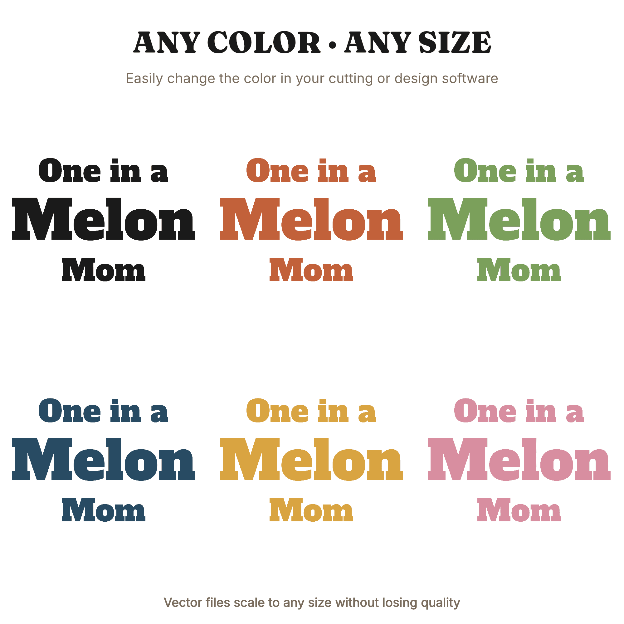 One in a Melon Mom SVG PNG Retro Watermelon Slice Sunburst Mother's Day Cut File, view 2