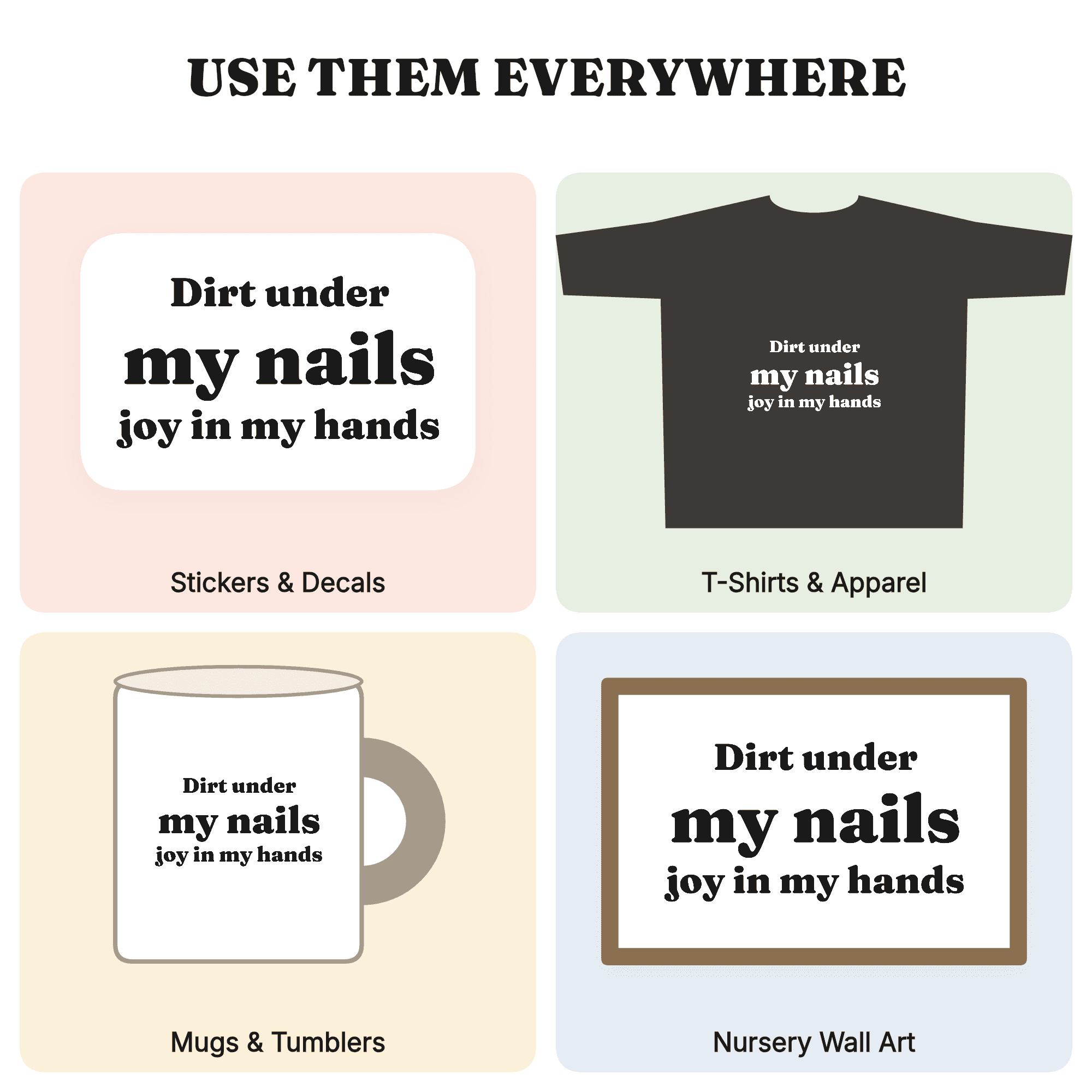 Dig In Plant Mom Gardening Gloves SVG PNG, Whimsical Hand Drawn Garden Cut File for Mother's Day, view 3