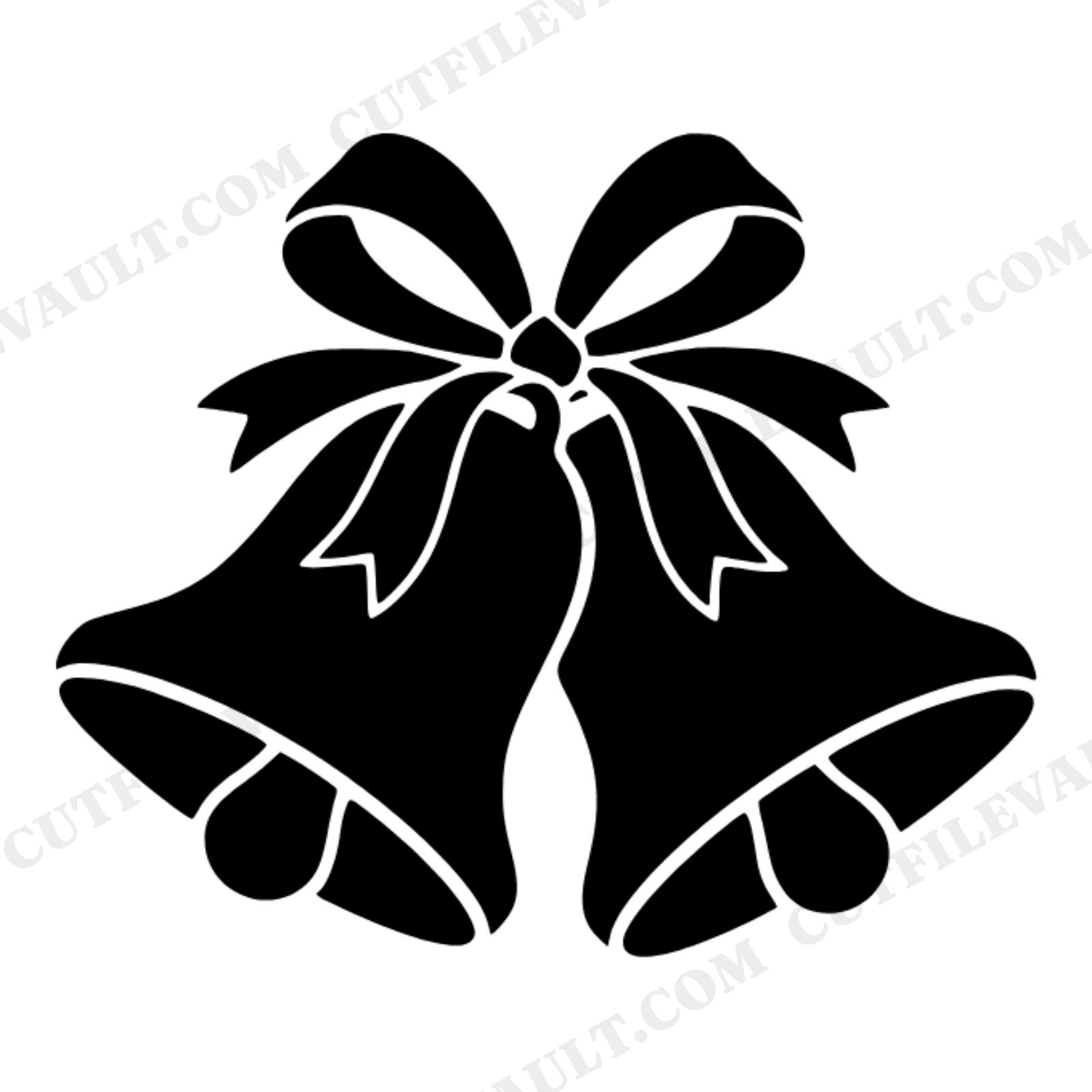 Mid Century Celebration Bells SVG PNG, Mother's Day Bell Cut File, Retro Ribbon Bow Design, view 1