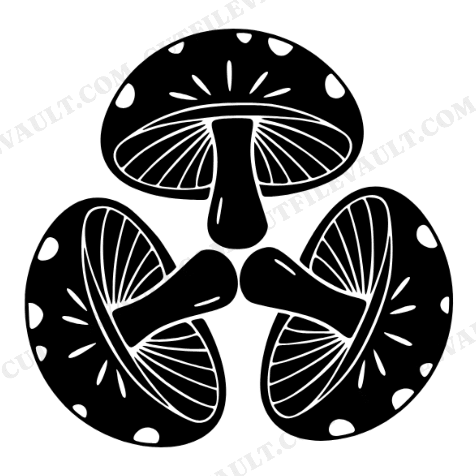 Witchy Toadstool Circle SVG PNG, Overhead View Mandala, Boho Halloween Cut File for Cricut, view 1