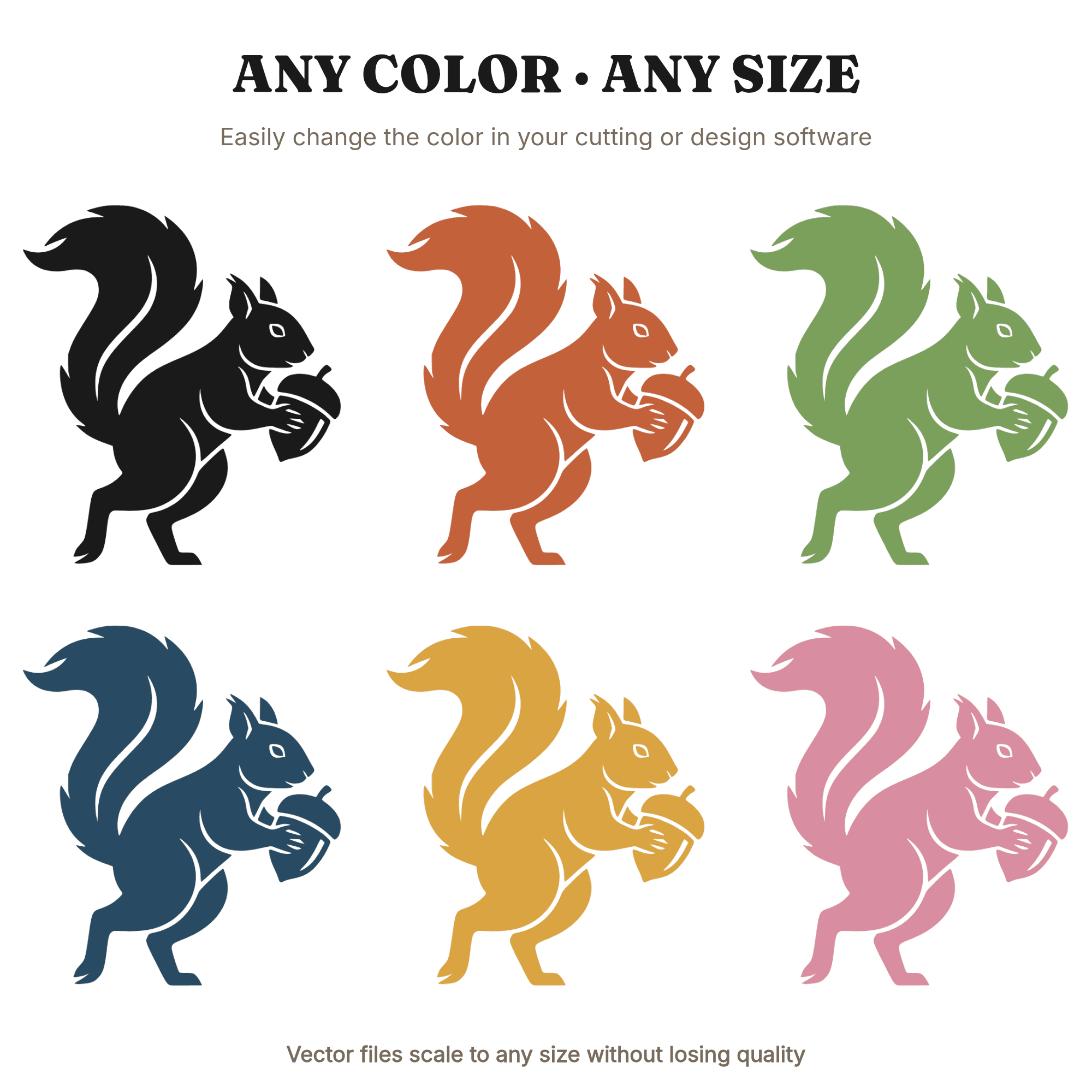 Art Deco Squirrel SVG PNG, Geometric Squirrel Leap with Acorn Cut File for Fall Autumn Crafts, view 2