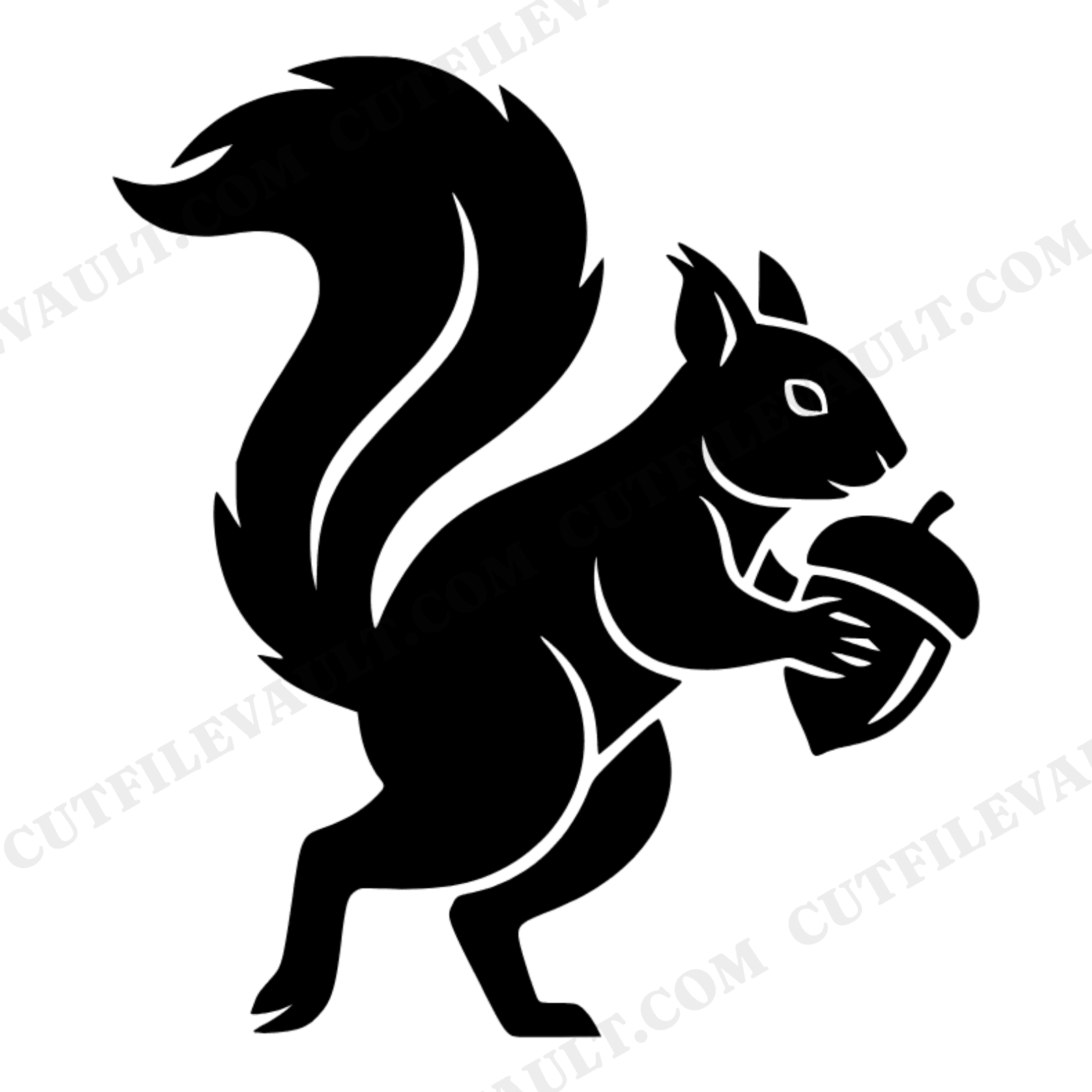 Art Deco Squirrel SVG PNG, Geometric Squirrel Leap with Acorn Cut File for Fall Autumn Crafts, view 1