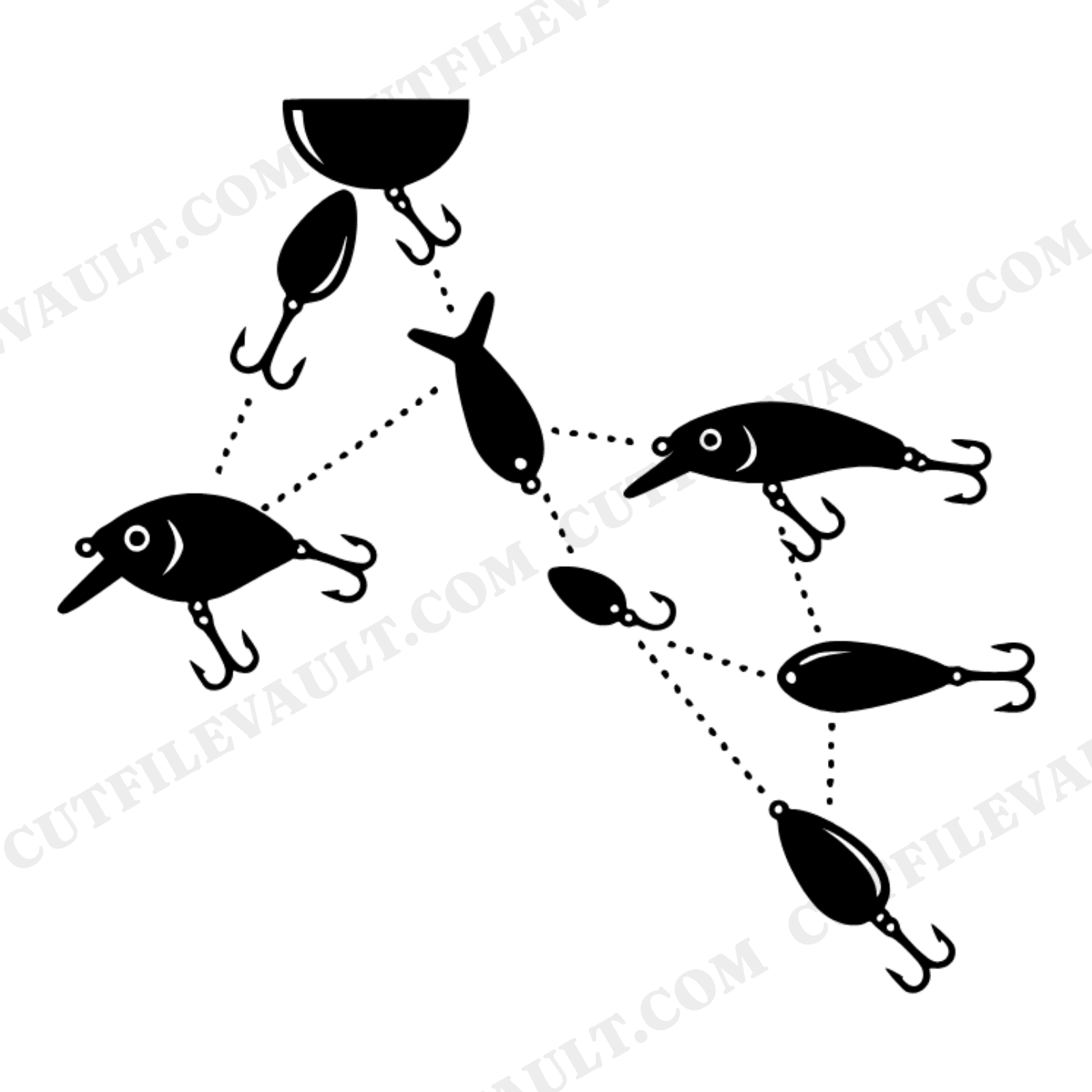Big Dipper Fishing Lure Constellation SVG PNG, Celestial Fishing Halloween Decor Cut File, view 1