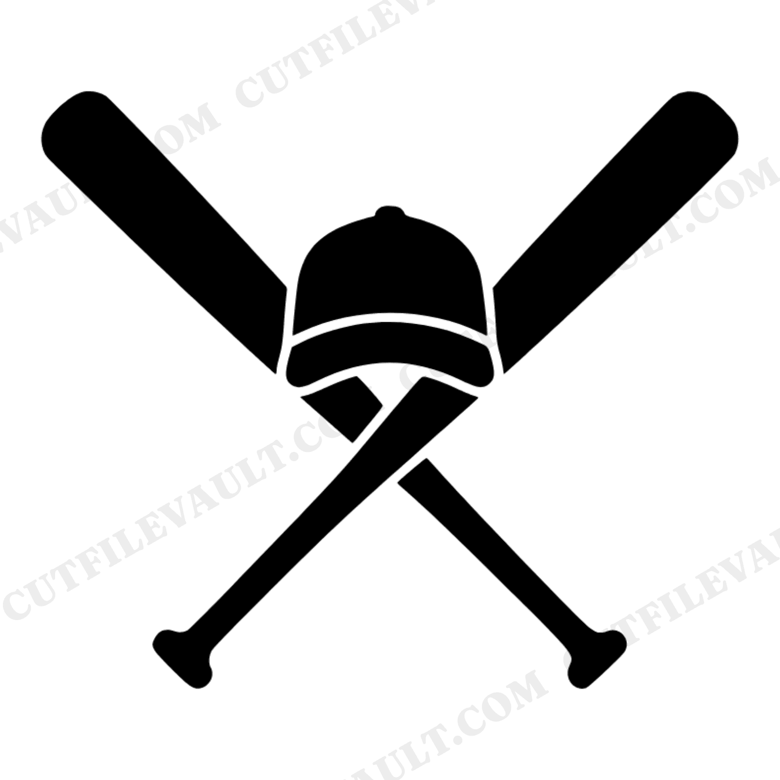Senior Athlete Crossed Bats Baseball Cap Graduation SVG PNG Cut File Overhead View Design, view 1