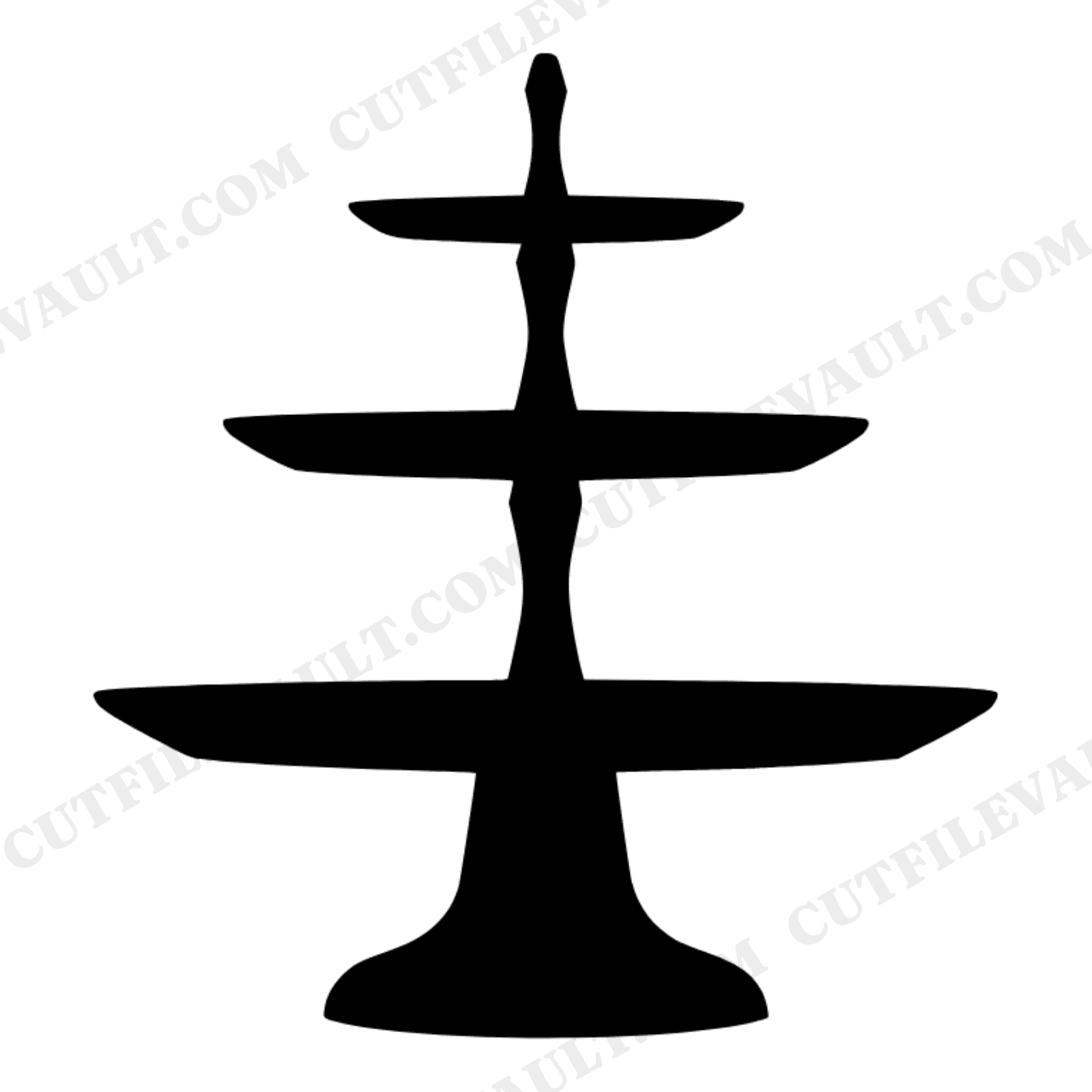 Three Tier Dessert Stand SVG PNG, Modern Brutalist Geometric Side Profile Cut File for Cricut, view 1
