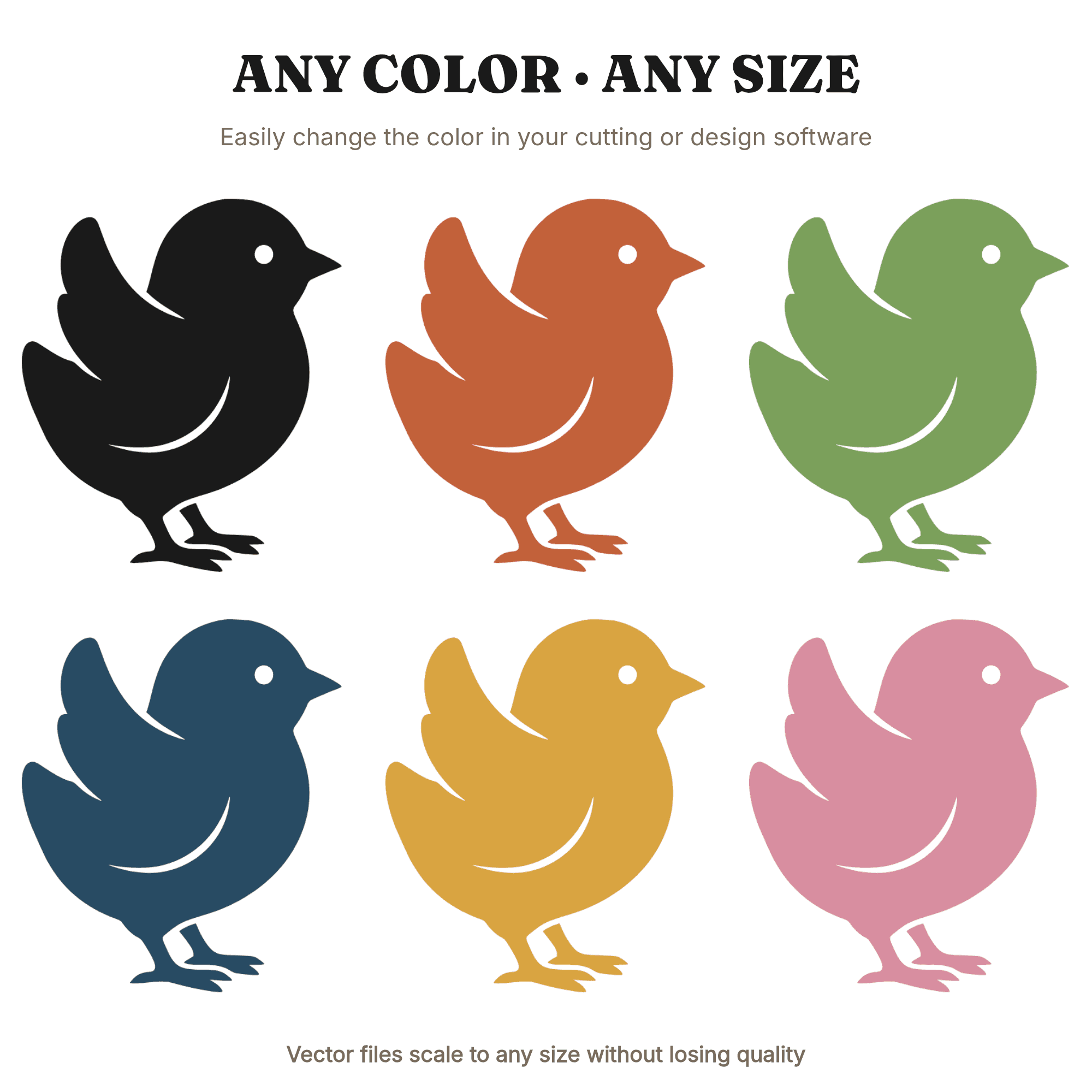 Baby Chick Waving Wing SVG PNG Springtime Nursery Silhouette Easter Decor Cut File, view 2