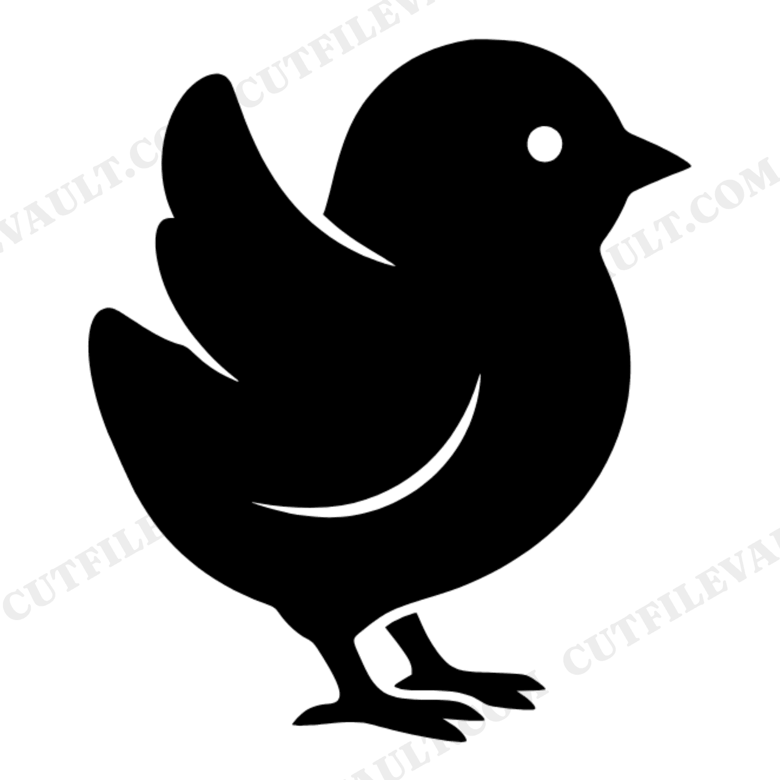 Baby Chick Waving Wing SVG PNG Springtime Nursery Silhouette Easter Decor Cut File, view 1