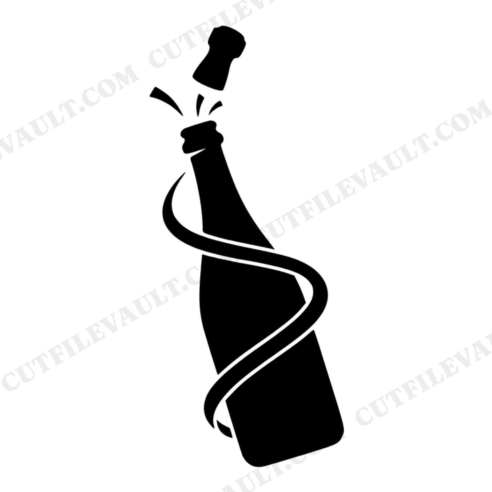 Champagne Bottle SVG PNG New Year's Eve Cork Pop Celebration Cut File Party Decor Design, view 1