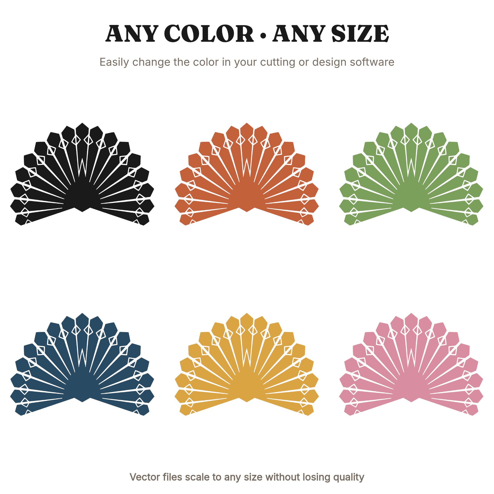 Radial Turkey Tail Fan SVG PNG, Thanksgiving Turkey Silhouette Cut File, Bold Feather Display, view 2