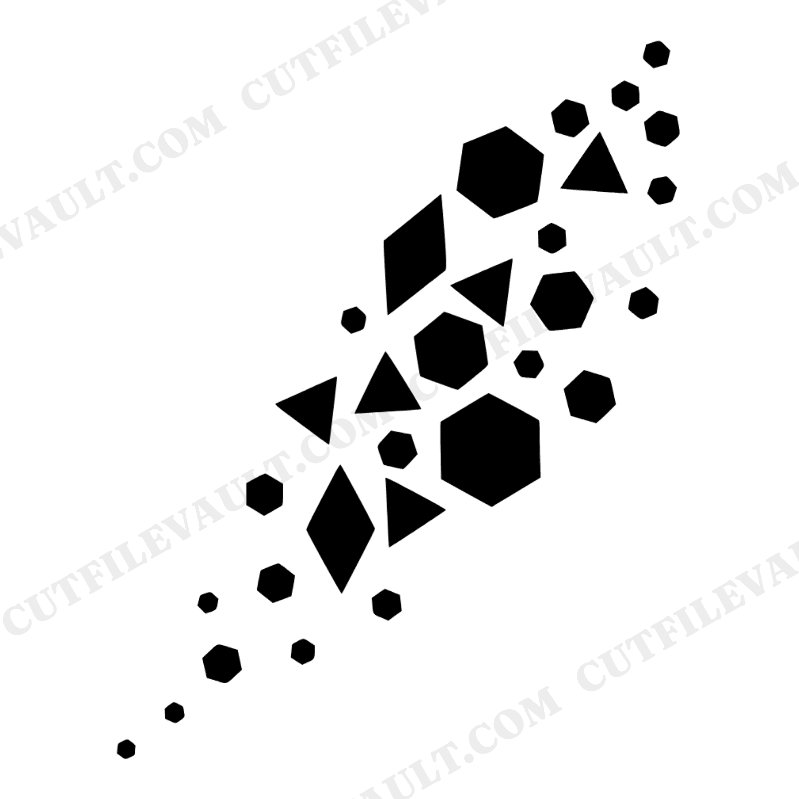 Art Deco Confetti Cascade SVG PNG, Geometric Party Backdrop Cut File, New Year's Eve Decor, view 1