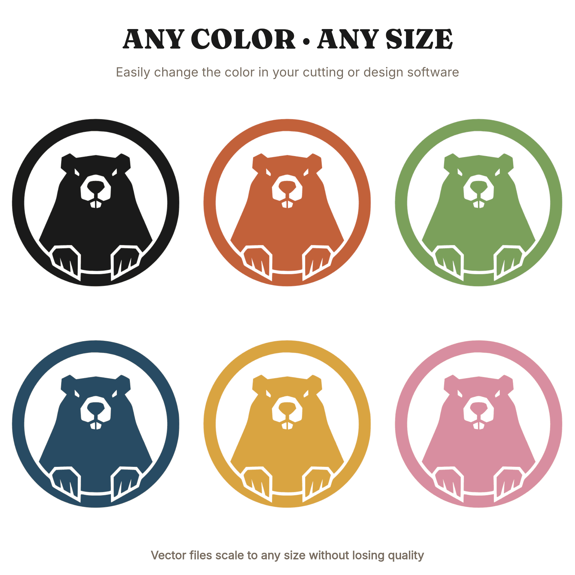Groundhog Day SVG, Brutalist Groundhog Burrow Circle Design PNG, Geometric Animal Cut File, view 2