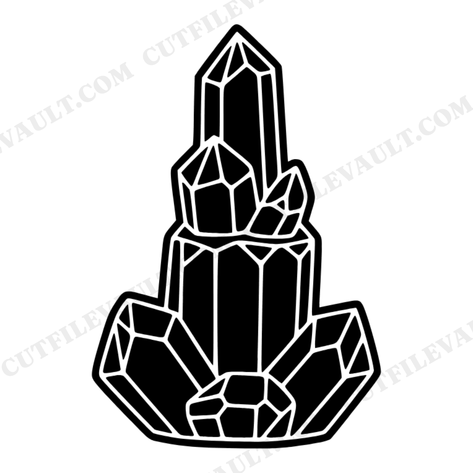 Tiered Crystal Tower SVG PNG Art Deco Geometric Silhouette Cut File for Cricut Silhouette, view 1