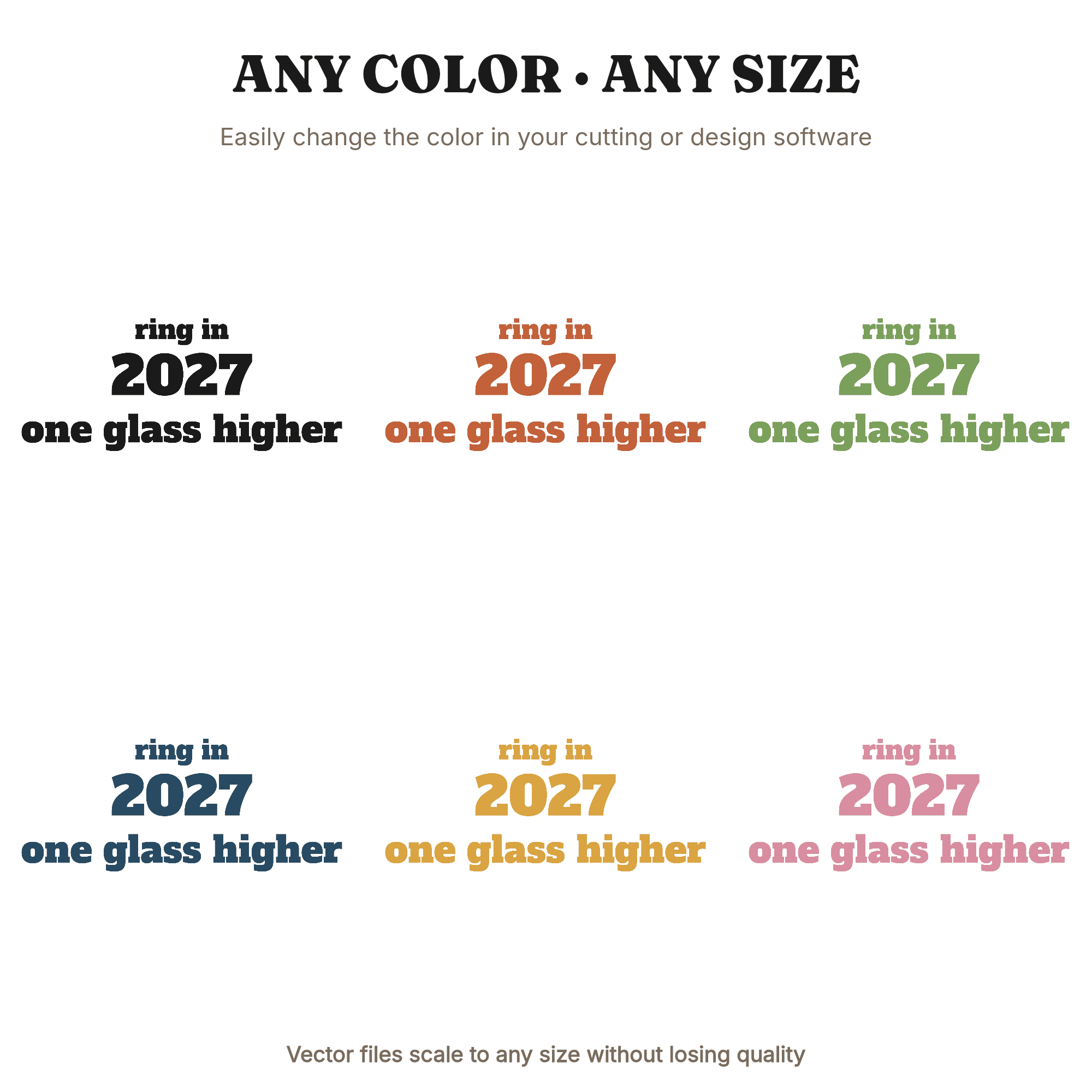Ring in 2027 Champagne Tower SVG PNG New Year Party Decal Cut File Celebration Decor, view 2