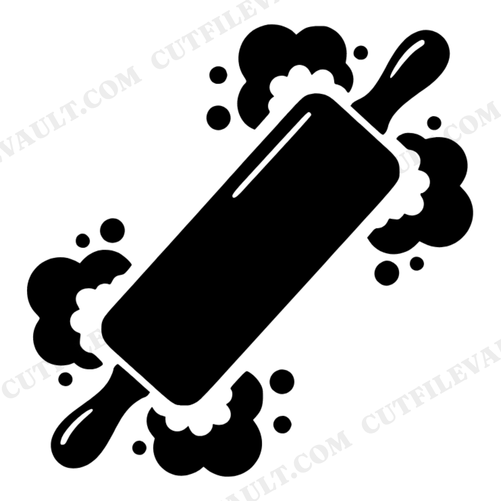 Rolling Pin SVG Flour Burst Farmhouse Kitchen Wall Art PNG Thanksgiving Baking Scandinavian Decal, view 1