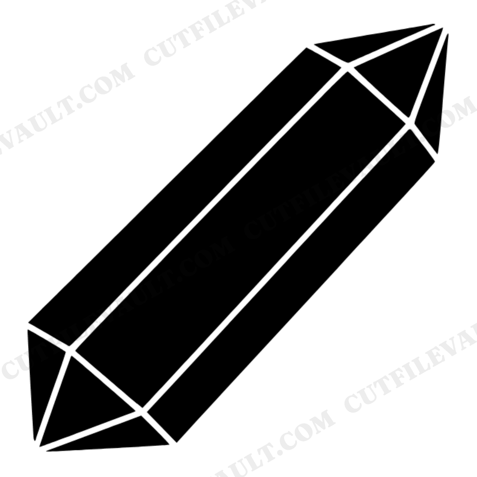 Amethyst Crystal Point SVG PNG Retro 70s Geometric Diagonal Silhouette Cut File for Cricut, view 1