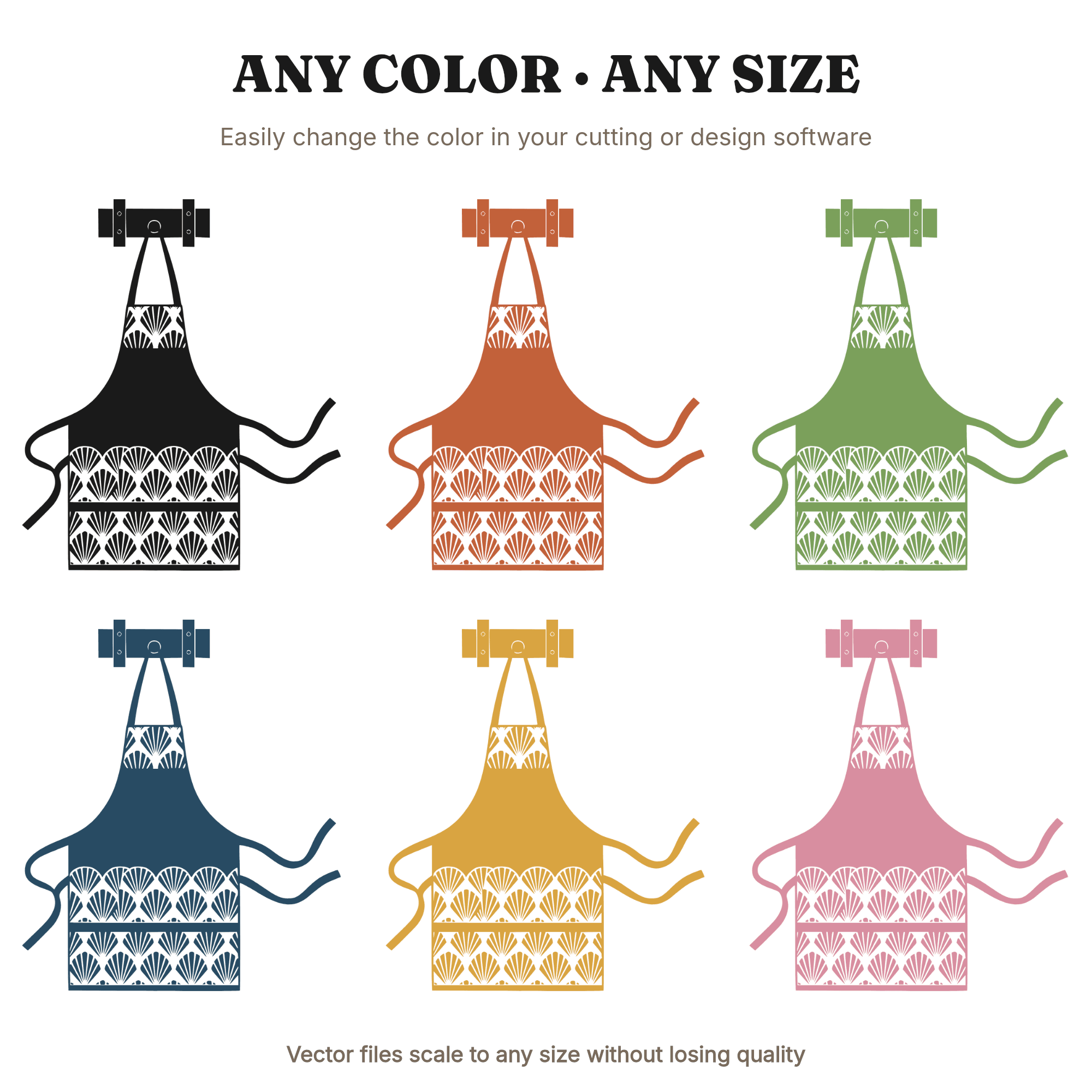 Art Deco Apron on Peg SVG PNG, Bridal Shower Kitchen Wall Art, Vintage Geometric Cut File, view 2