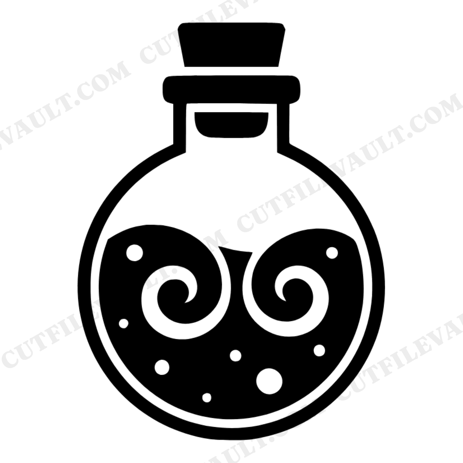 Vintage Apothecary Jar SVG PNG, Potion Bottle with Swirling Liquid, Kitchen Witch Halloween Decor, view 1