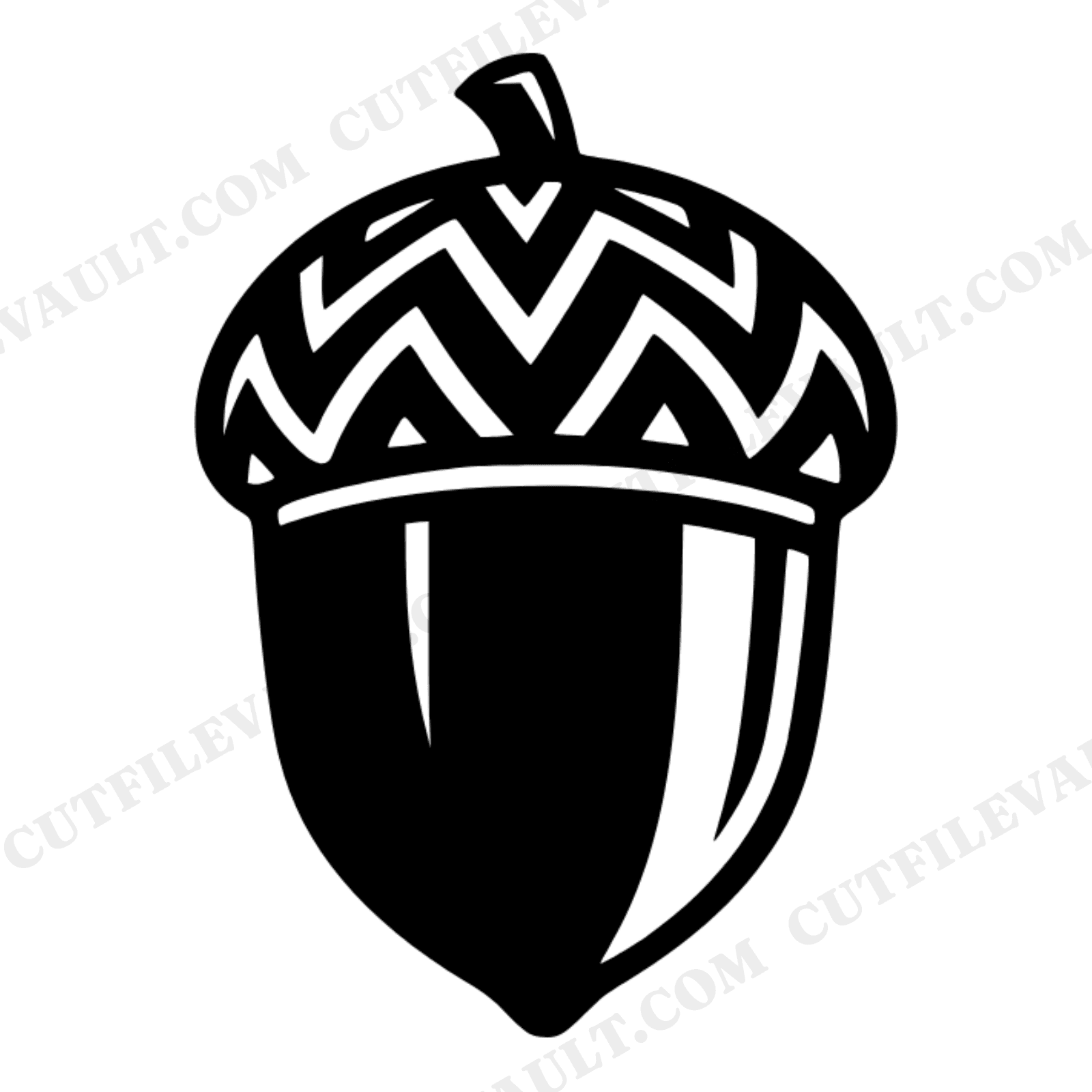 Jaunty Acorn Mascot SVG PNG Art Deco Geometric Thanksgiving Farmhouse Decor Cut File, view 1