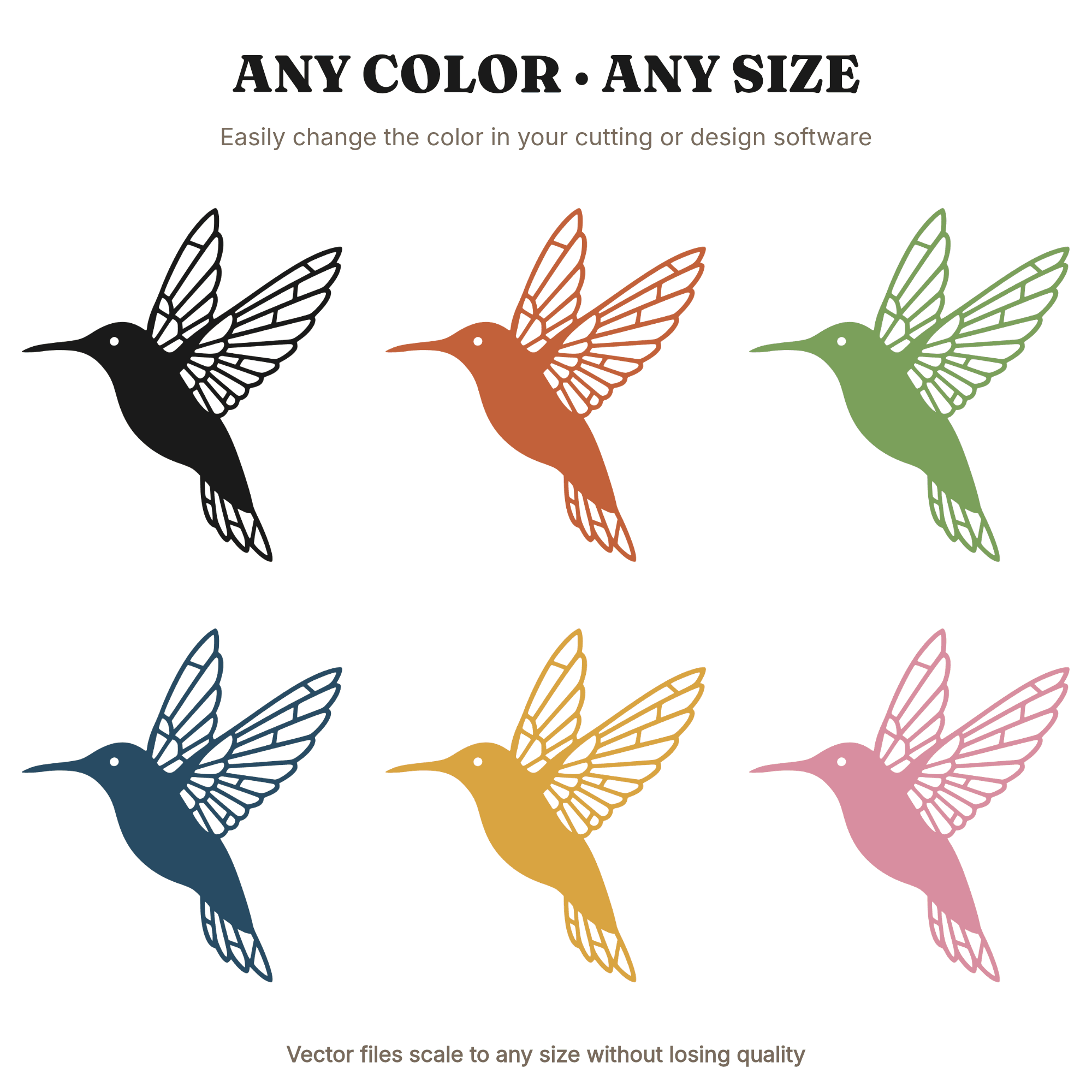 Mother's Day Hummingbird Stained Glass SVG PNG, Radiant Wings Abstract Cut File for Cricut, view 2
