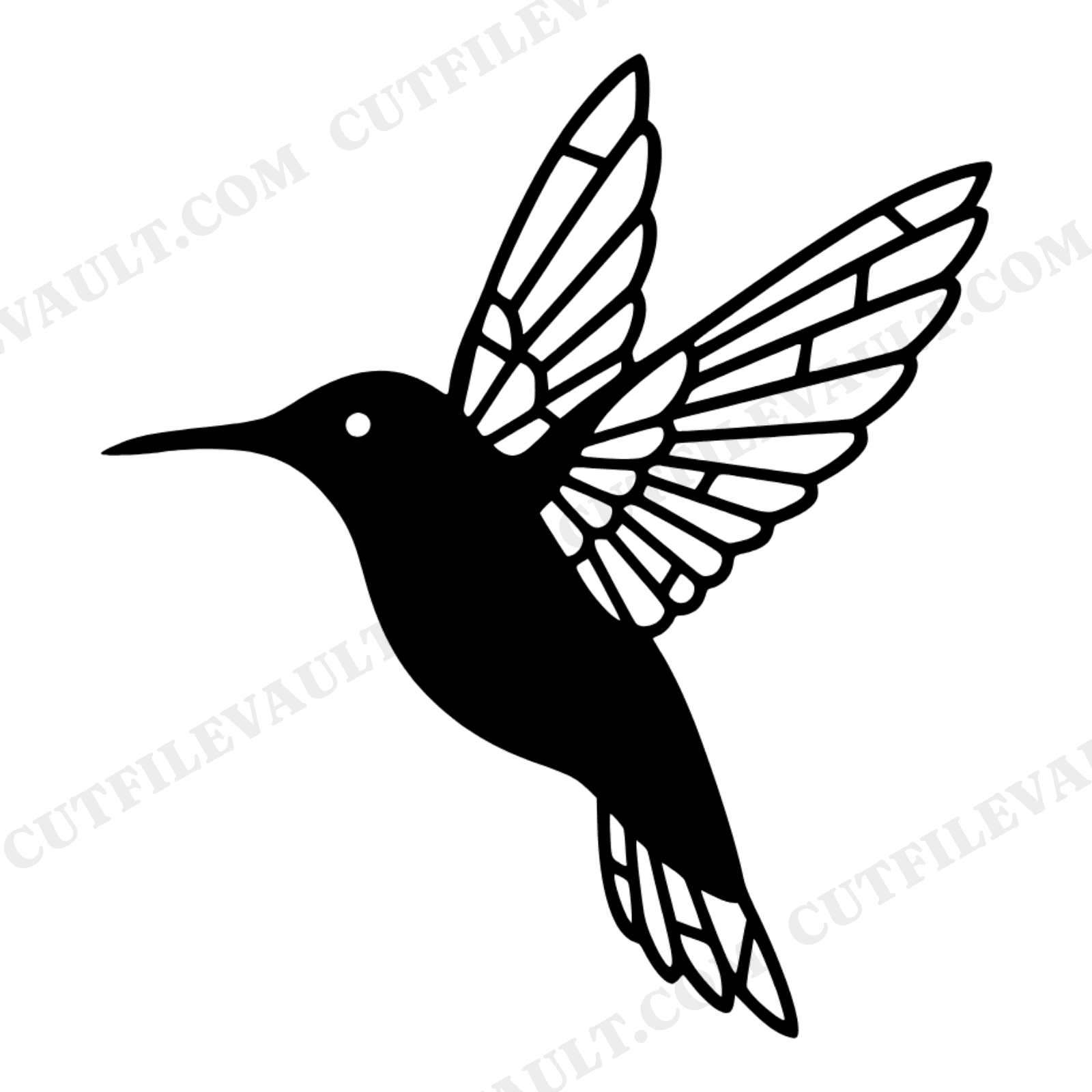 Mother's Day Hummingbird Stained Glass SVG PNG, Radiant Wings Abstract Cut File for Cricut, view 1
