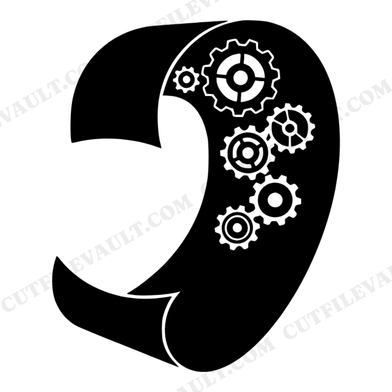 Steampunk Graduation Diploma Scroll SVG PNG with Gears, Retro 70s Wave Design Cut File, view 1