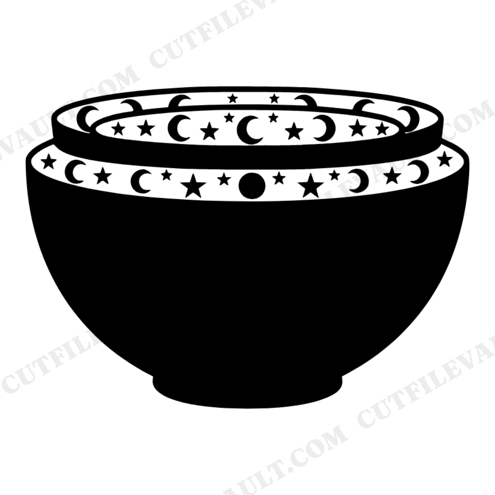 Celestial Nesting Bowls SVG PNG Moon and Stars Kitchen Baking Cut File for Cricut, view 1