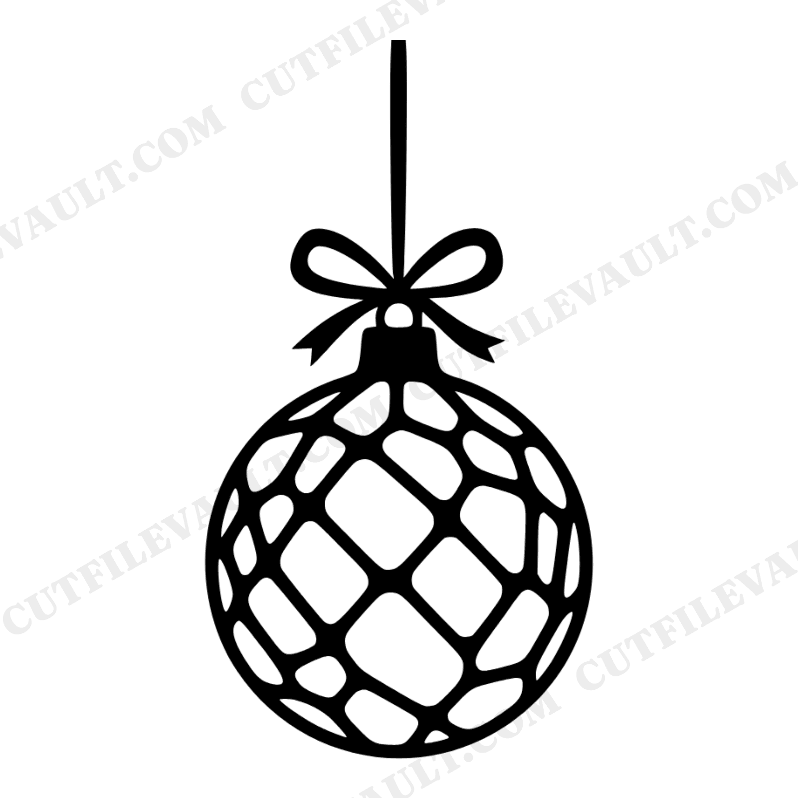 Jeweled Bauble Ornament SVG PNG, Stained Glass Christmas Ornament Cut File, Geometric Holiday Decor, view 1
