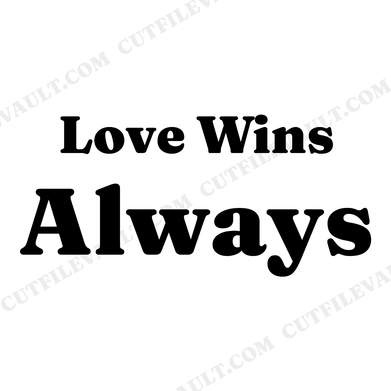 Love Wins Always Heart Ribbon Banner SVG PNG Tattoo Flash Valentine Cut File for Cricut, view 1