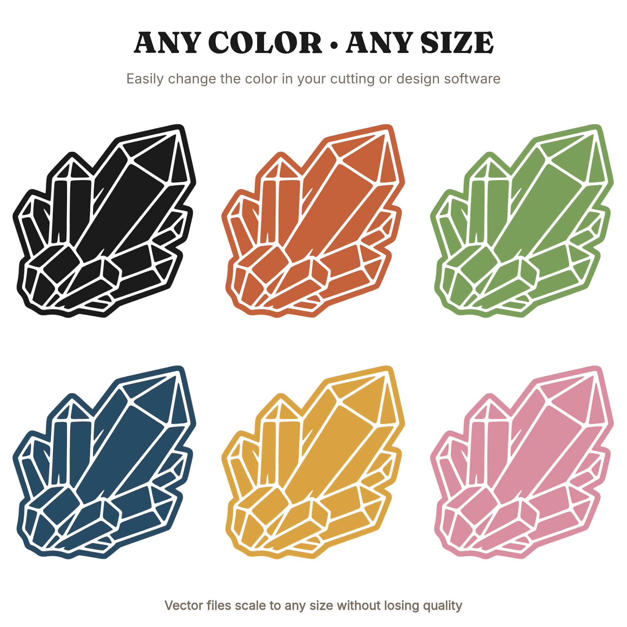 Amethyst Crystal Cluster SVG PNG, Diagonal Geometric Crystal Cut File, Vintage Botanical Tattoo Flash, view 2