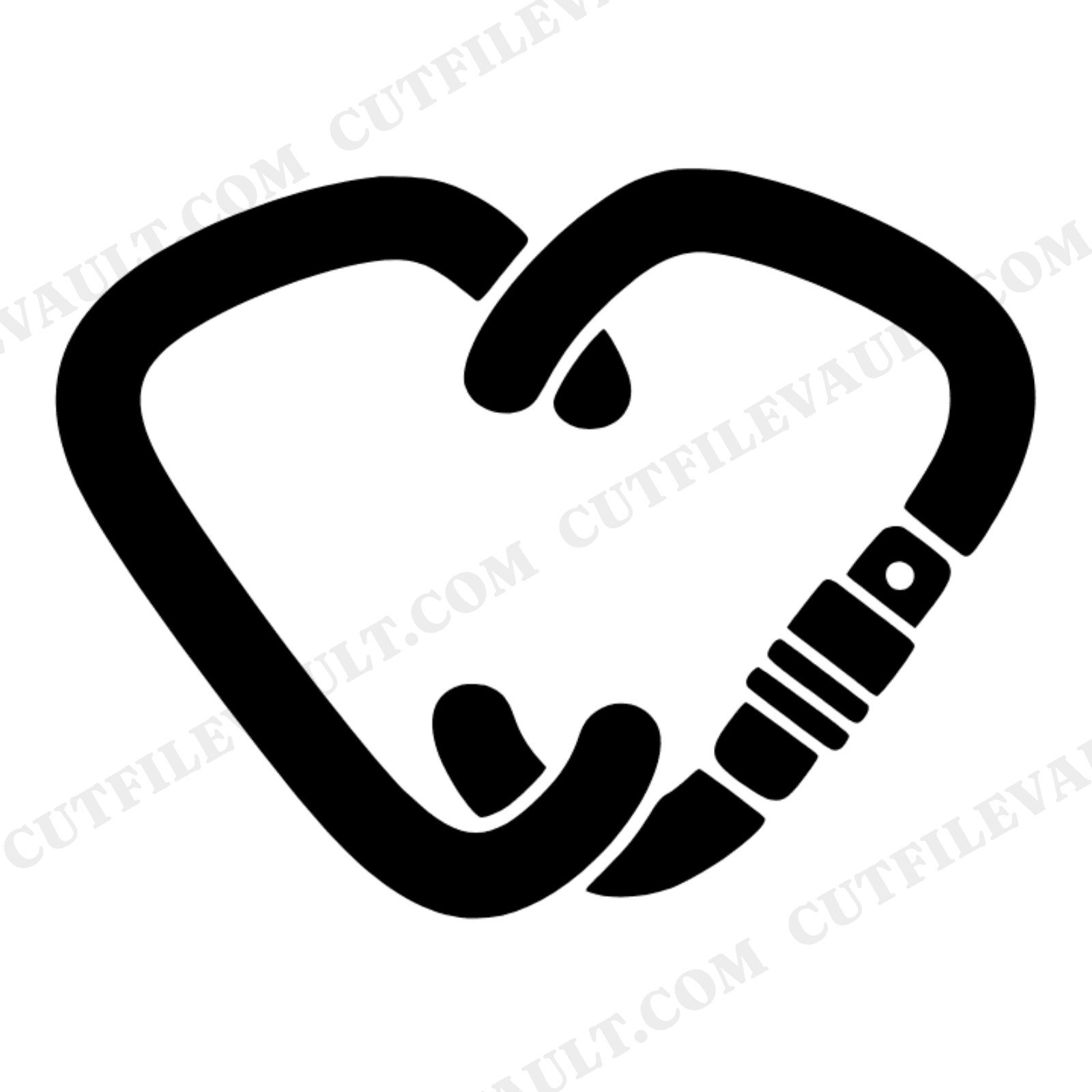 Carabiner Heart SVG PNG, Adventure Love Climbing Couple Cut File, Outdoor Valentine Design, view 1
